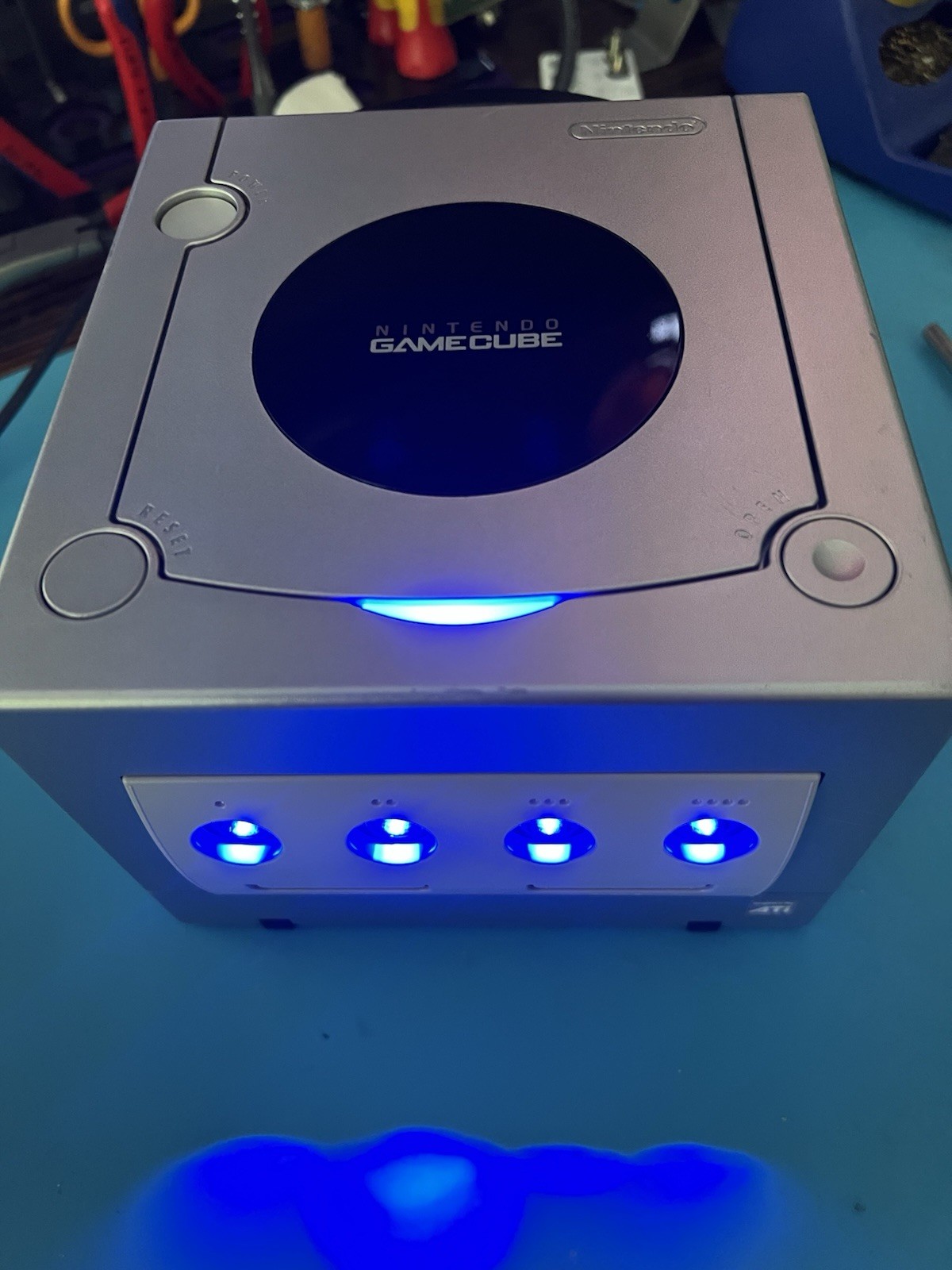 Nintendo GameCube Controller Board-Fresh Battery and Custom LEDs Install Service