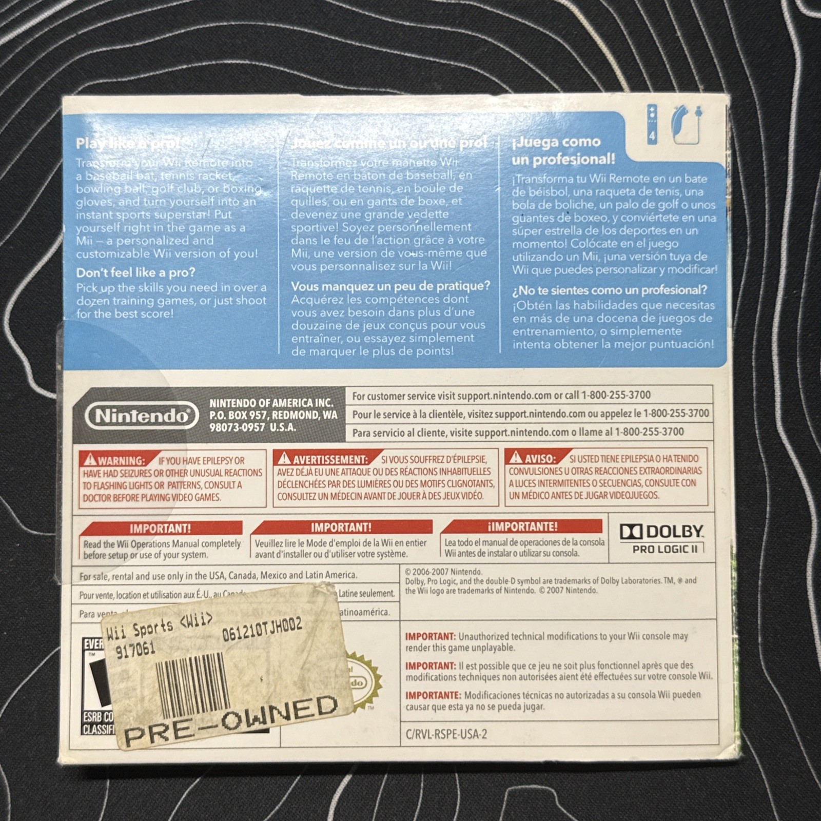 Wii Sports CIB Cardboard Sleeve Nintendo Wii Tested