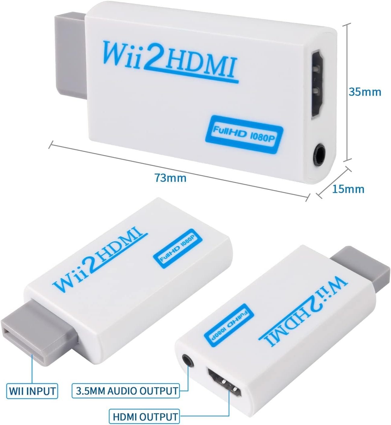 Wii Sensor Bar & HDMI Converter Adapter with HDMI Cable for Nintendo Wii
