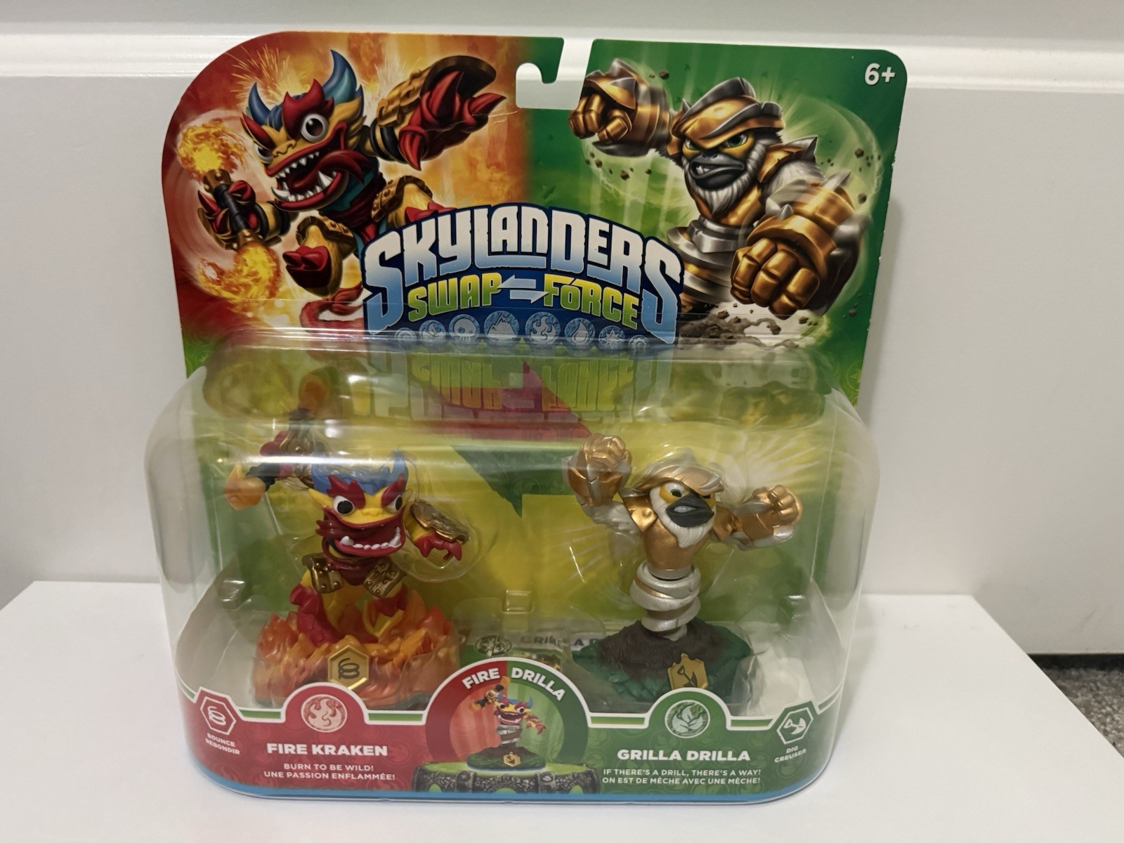 NEW IN BOX Skylanders Swap Force Fire Kraken & Grilla Drilla Factory Sealed