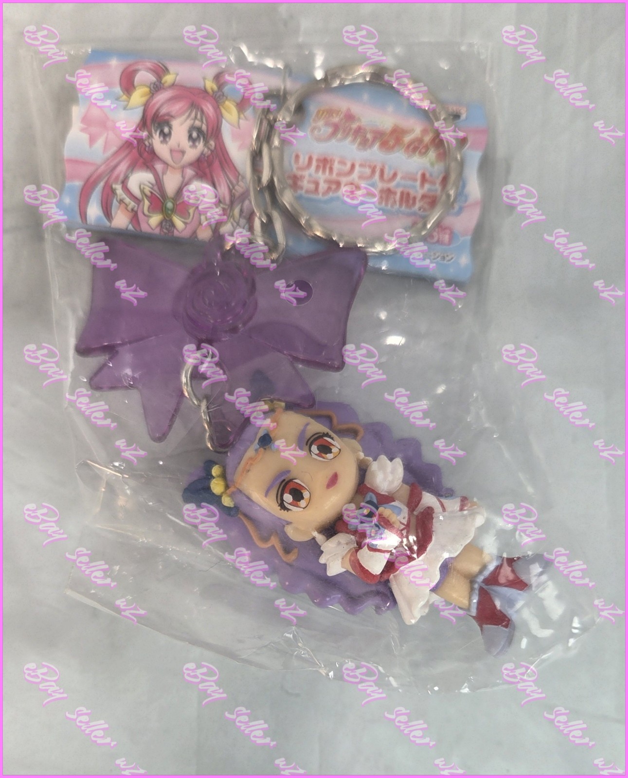 Milky Rose Ribbon Plate Figure Keychain Strap Pretty Cure Yes Precure 5 Go Go