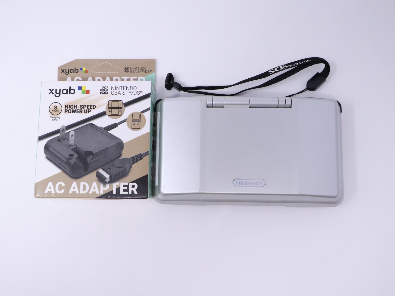Nintendo DS Handheld Console Tested Working Titanium Silver w/ Charger & Stylus