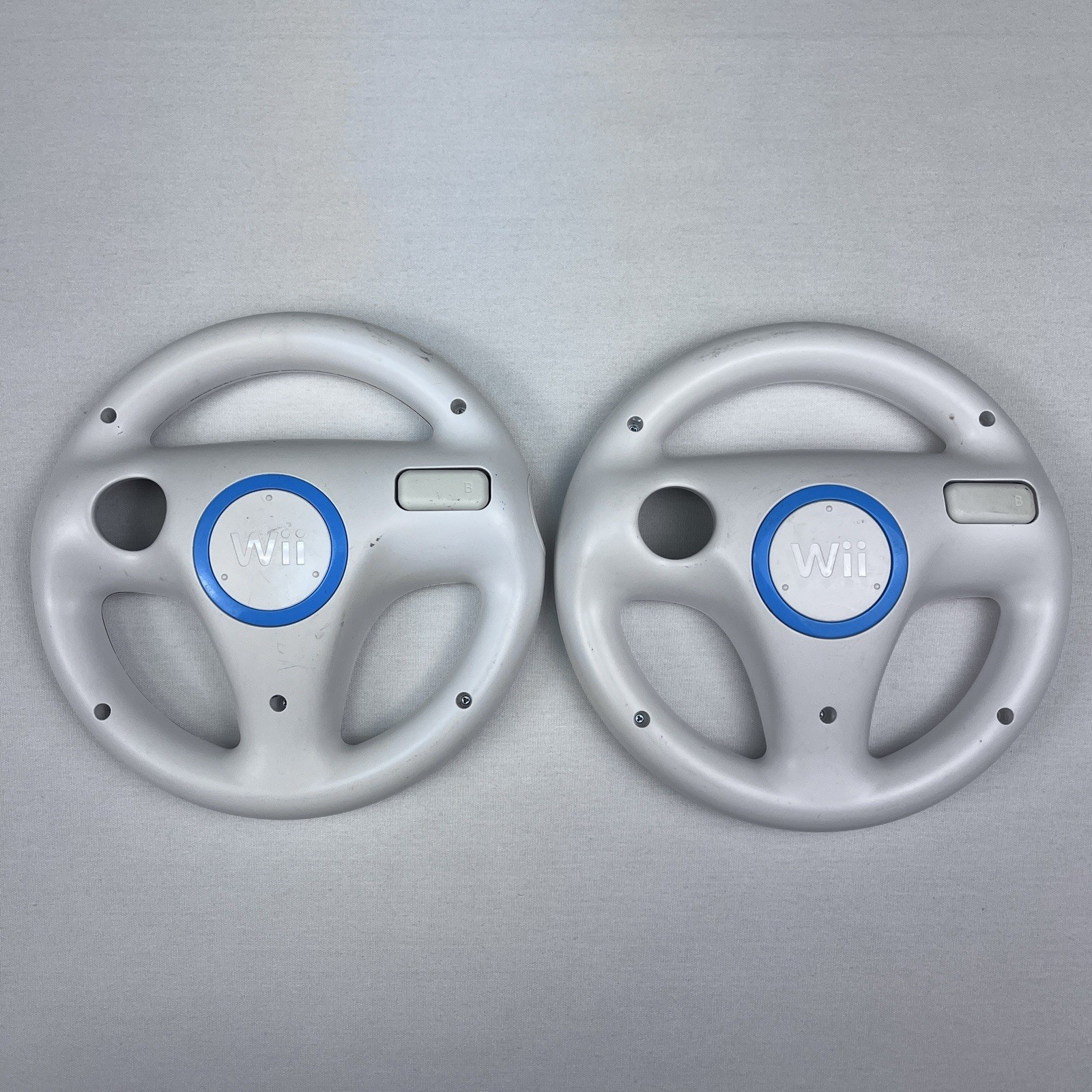 Nintendo Wii Authentic OEM Steering Wheel Remote Lot of 2 Mario Kart Controllers