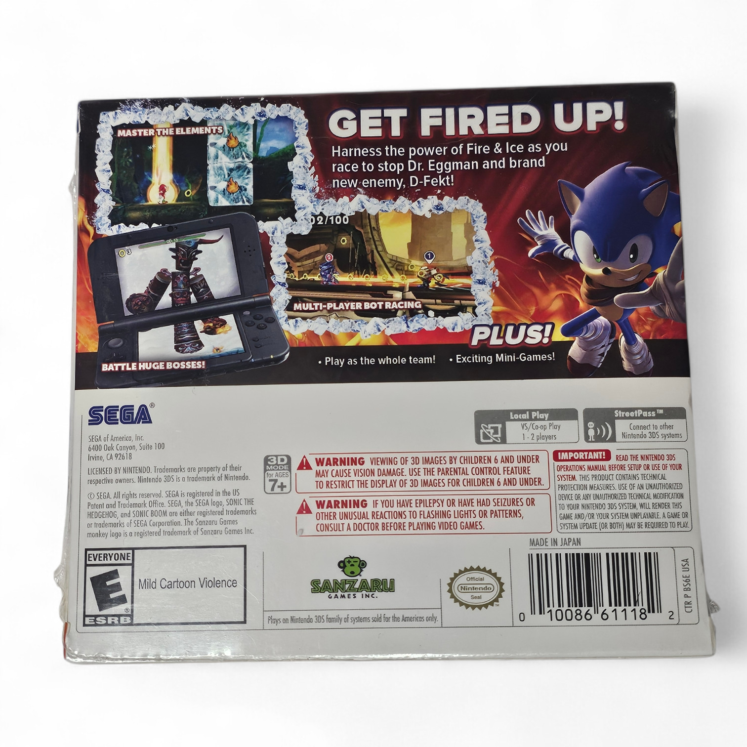 Sonic Boom: Fire & Ice Nintendo 3DS New Sealed