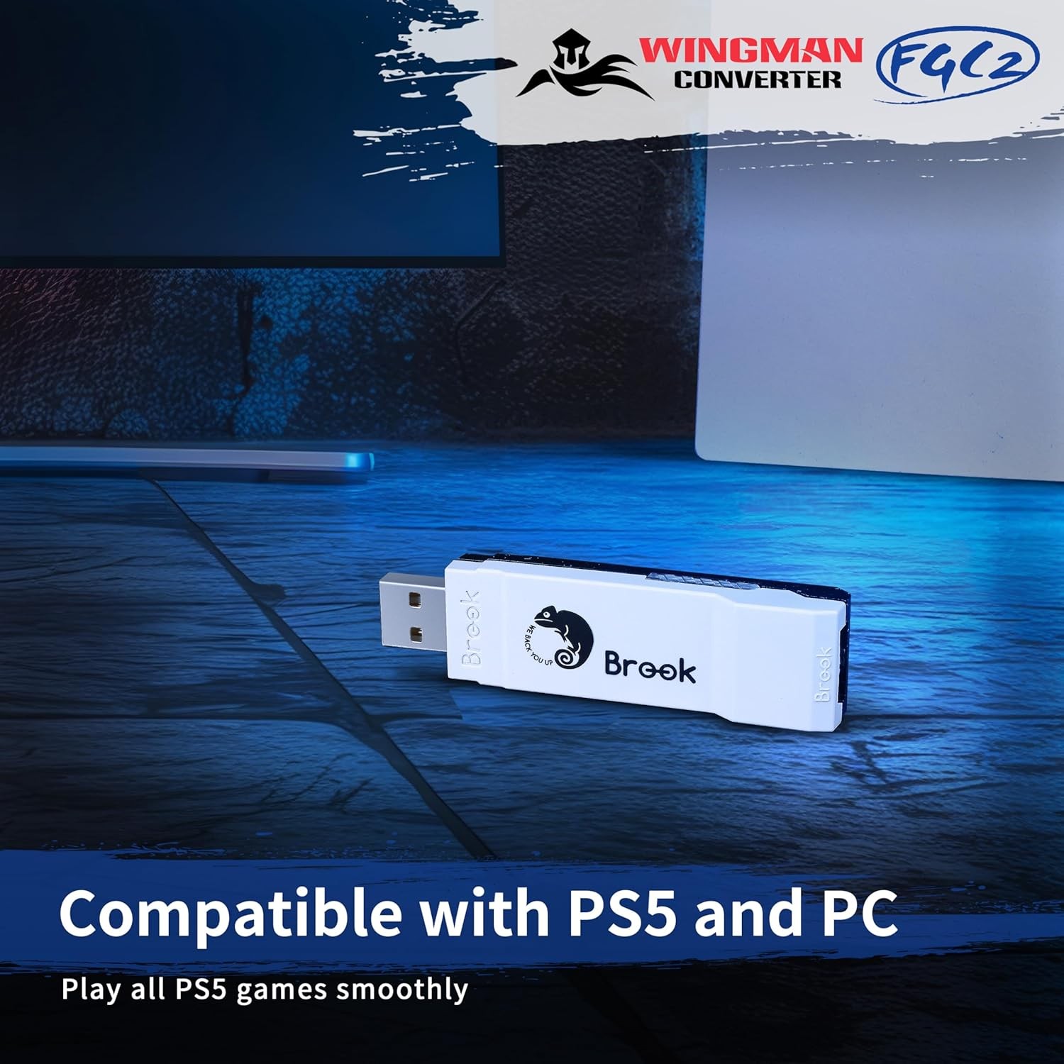 Brook Wingman FGC2 Wired Controller Adapter for PlayStation 5 and PC