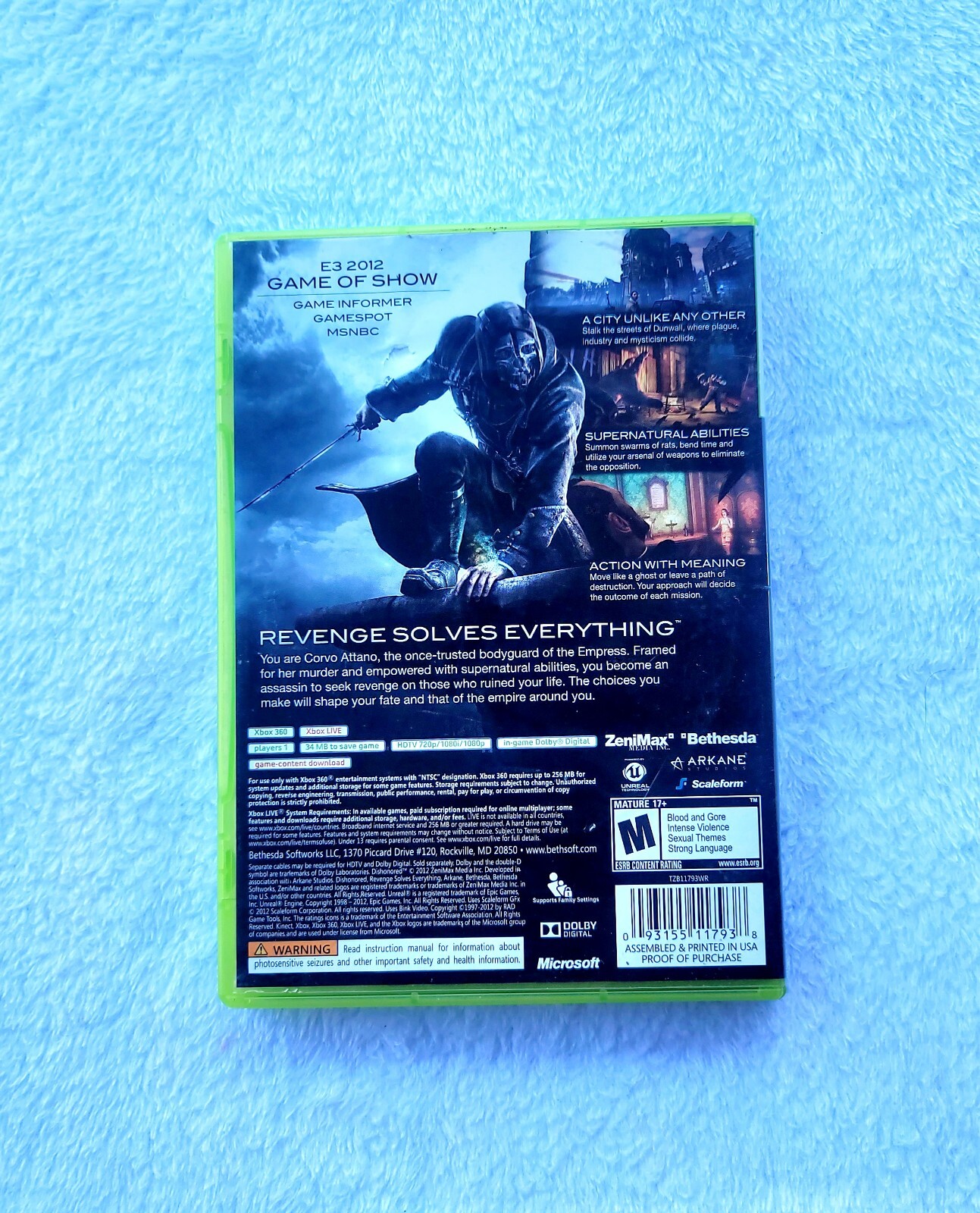 Dishonored (Microsoft Xbox 360, 2012)