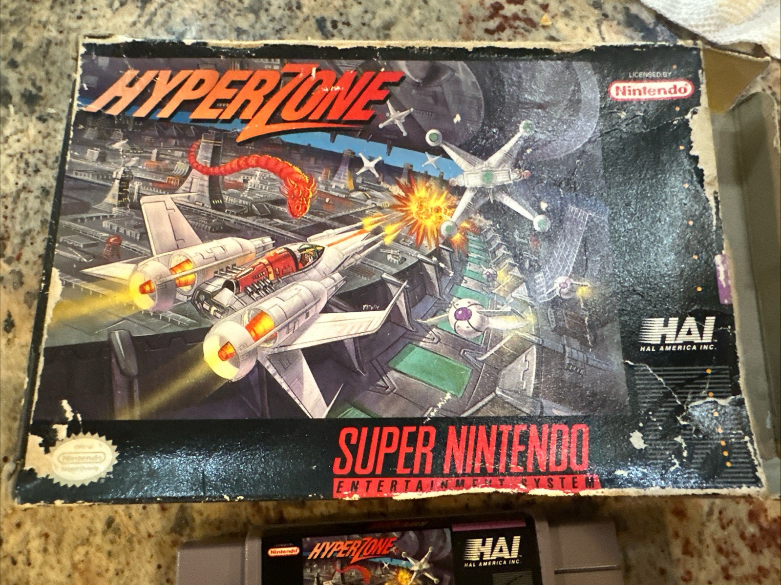 HyperZone (Super Nintendo SNES) Game & Box Beat Up