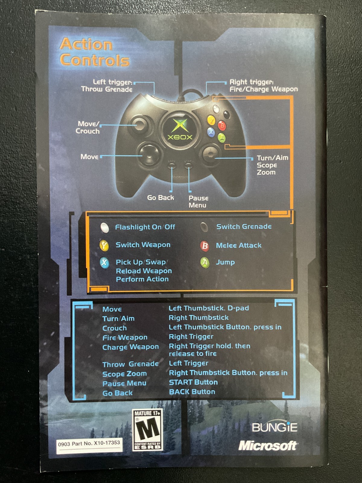 Halo Combat Evolved Microsoft XBOX Instruction Manual Only