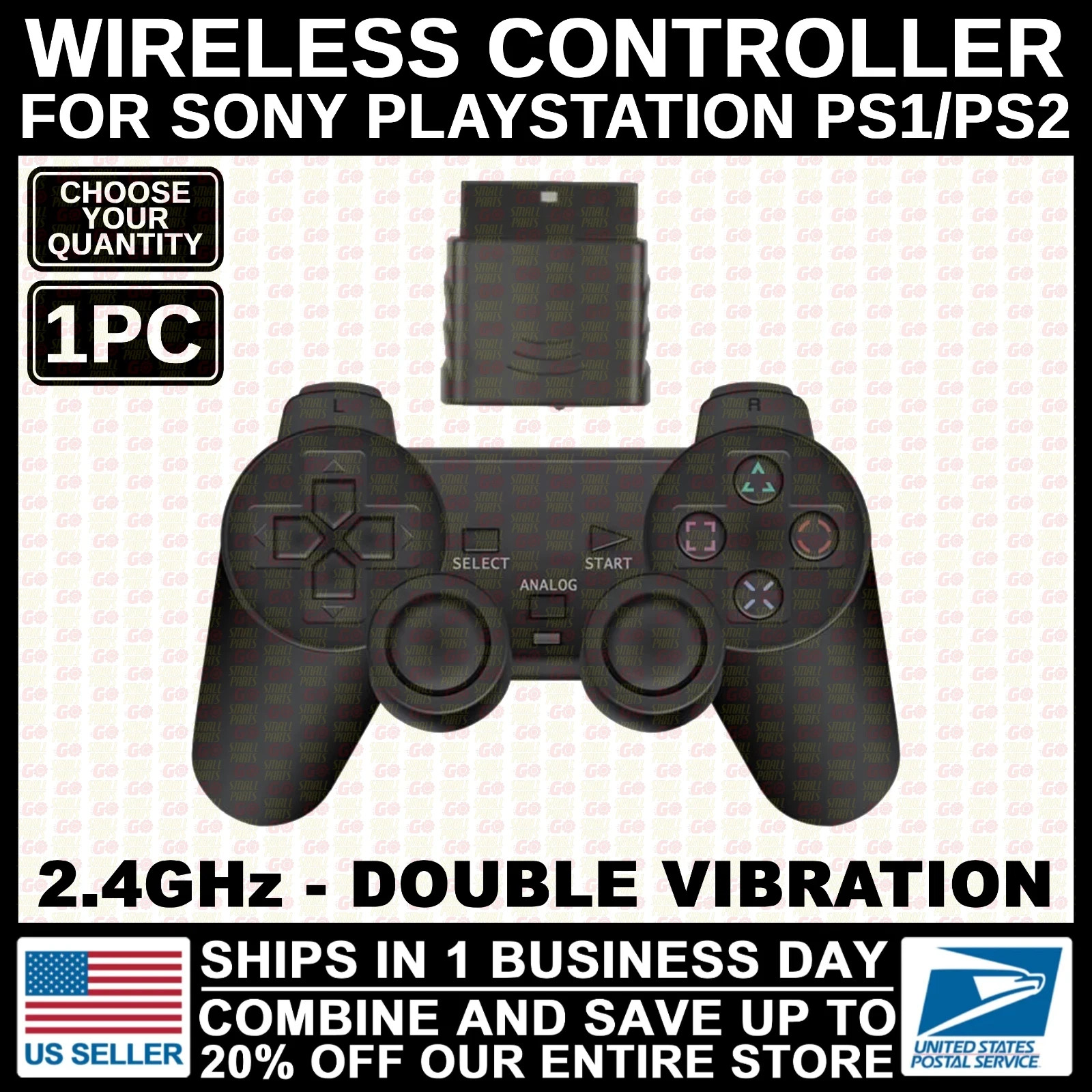 Wireless Controller For Sony PlayStation PS2 2.4GHz Dual Vibration Twin Shock
