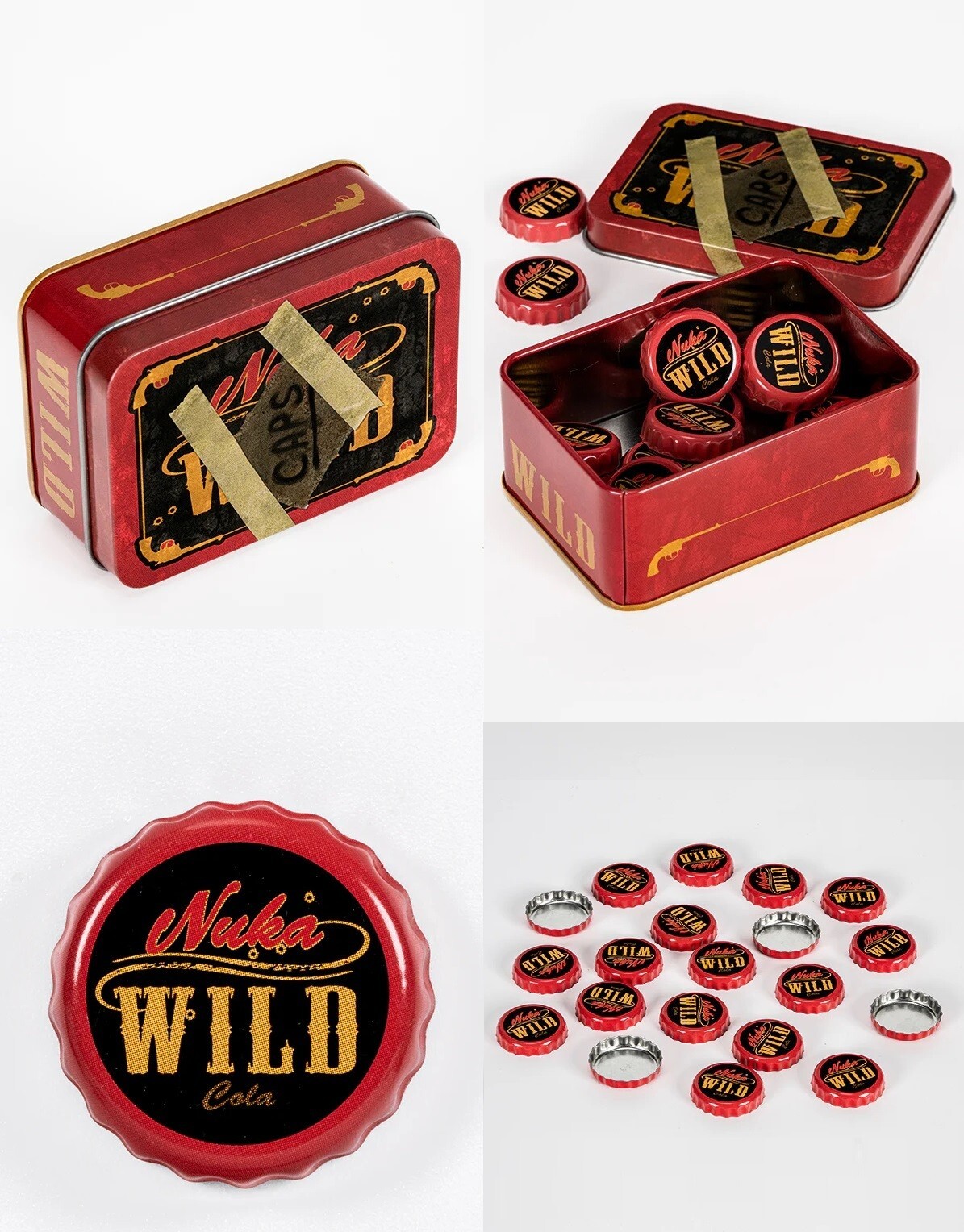 Fallout Nuka Cola Wild Bottle Cap Series Tin For Glass Rocket Figure NEW
