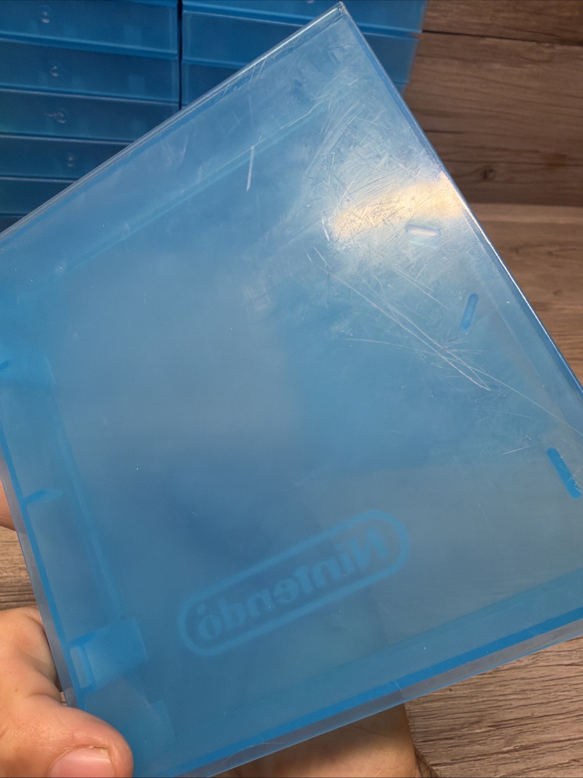 19x Vintage NES Nintendo Hard Clamshell Clear Blue Plastic Rental Game Case