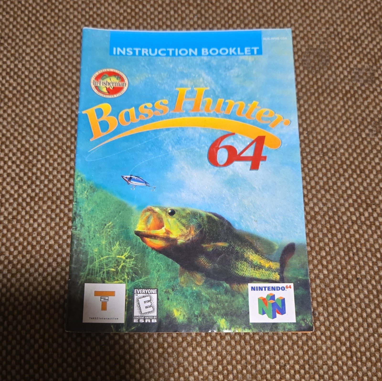 TAKE2 Interactive Bass Hunter 64 Nintendo 64 N64 Manual Original English