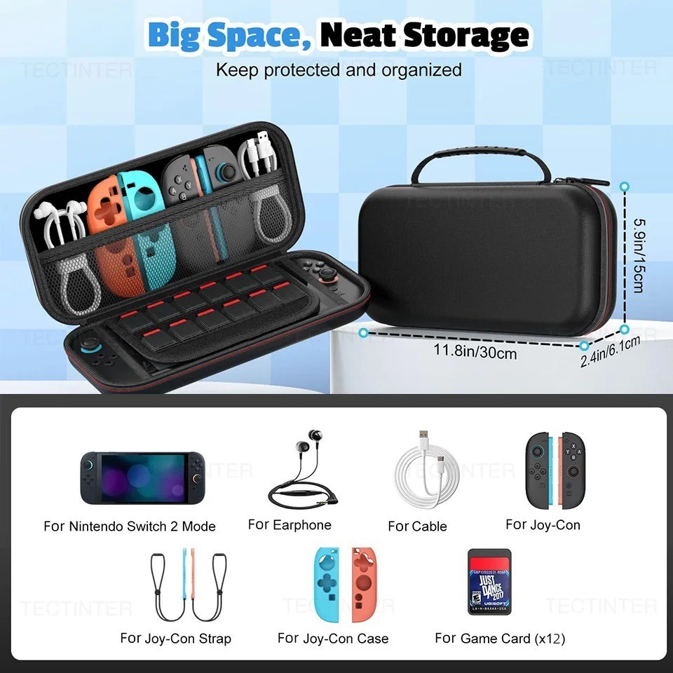 Carrying Case for Nintendo Switch 2 (2025) Hard Shell Portable Travel Bag Cover