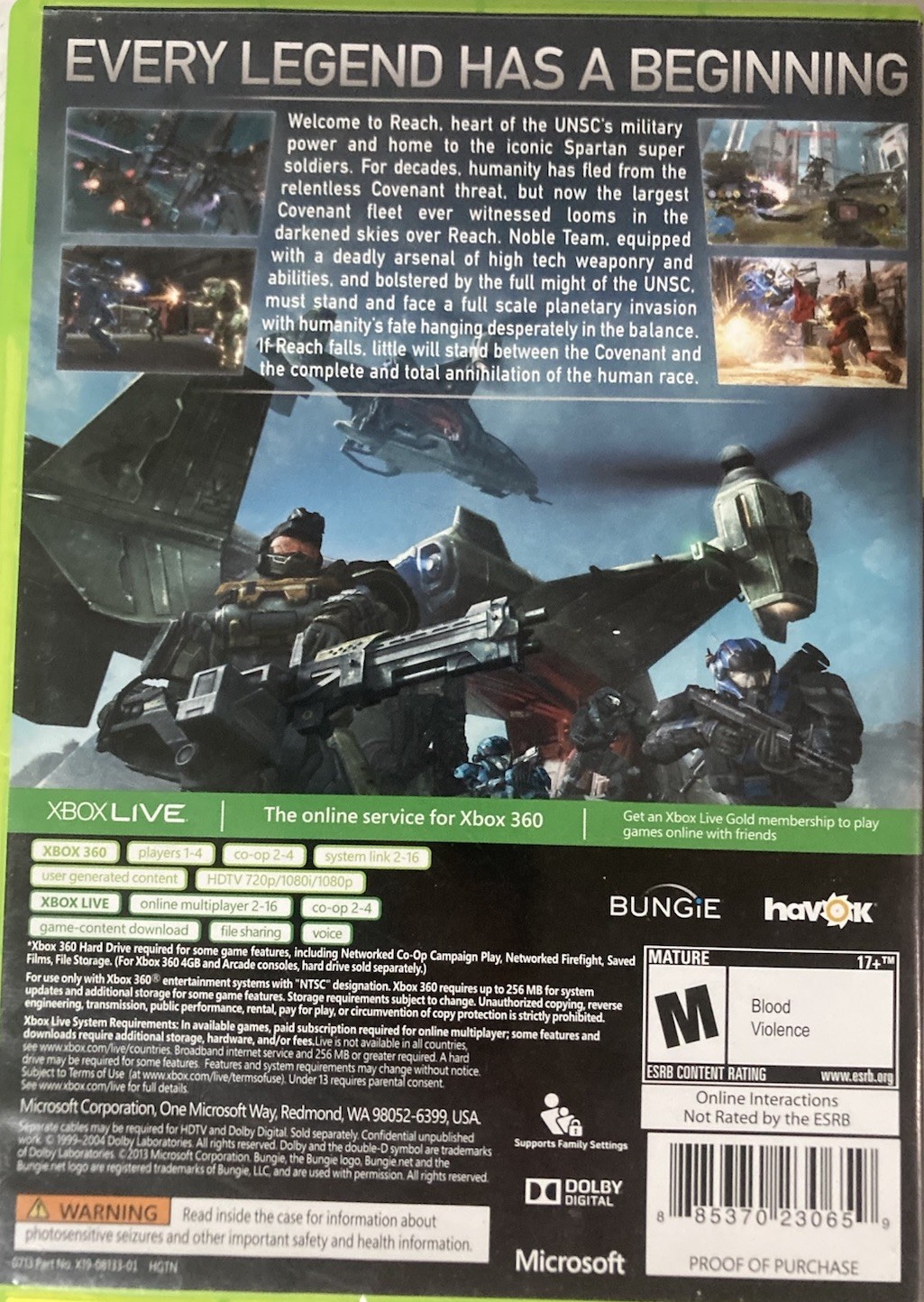 (Tested) Halo: Reach Platinum Hits 2010, Xbox 360