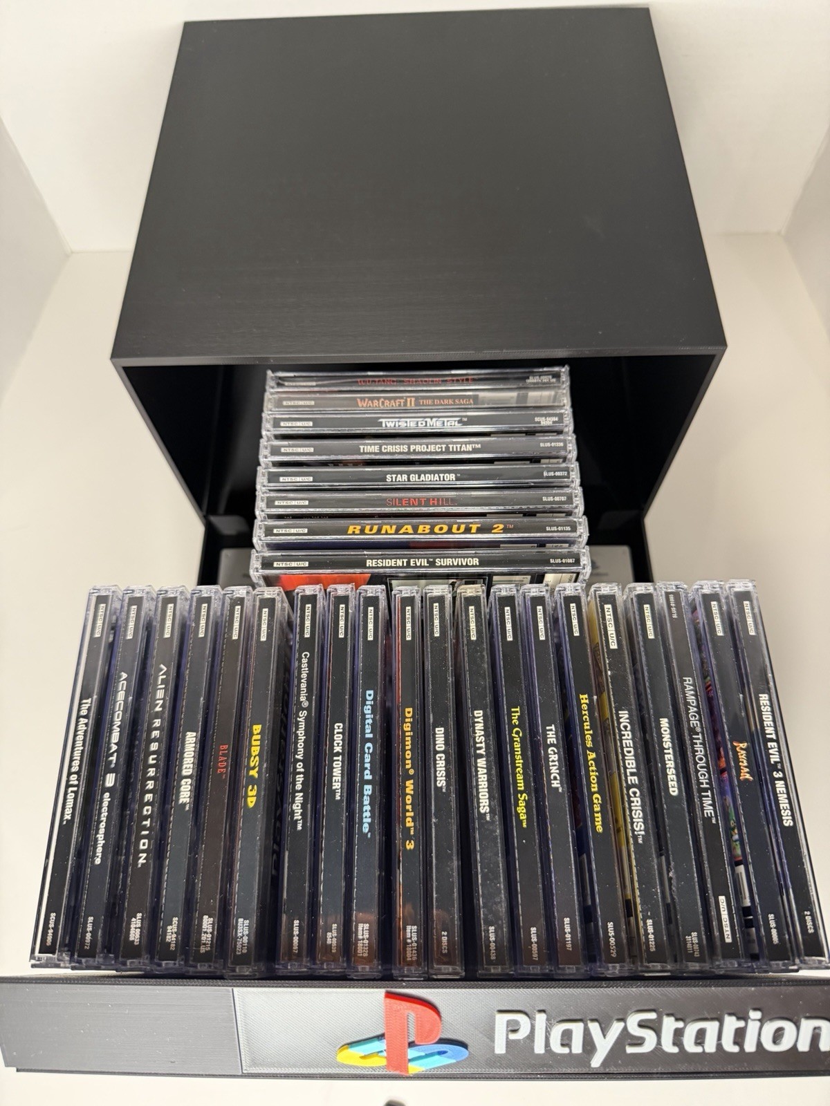 PlayStation PS1 Holds 28, Game Storage Display Shelf Memory Card Holder 3DPrint