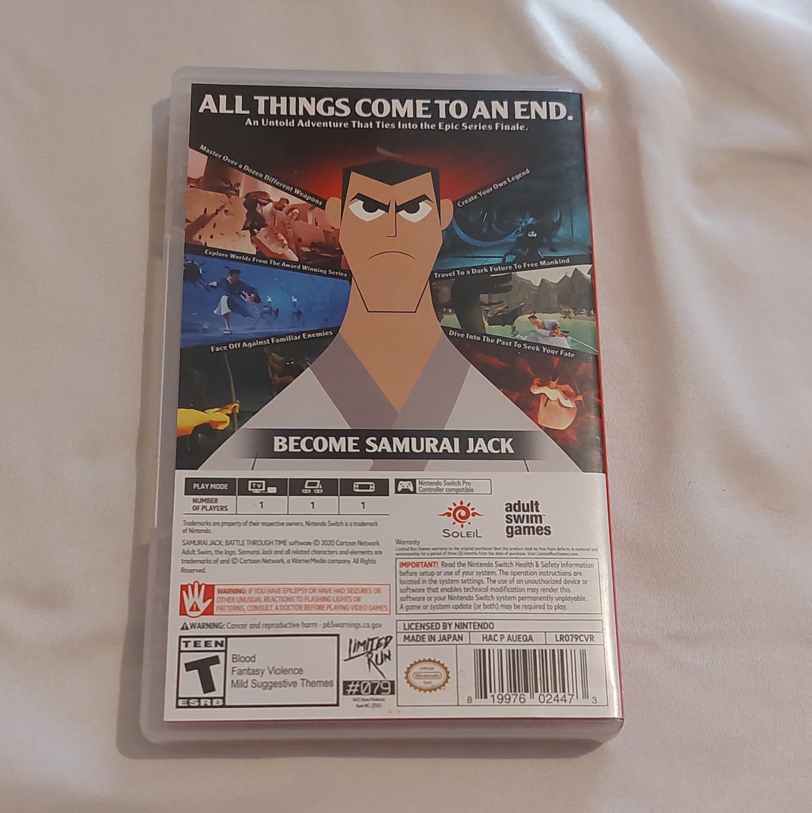 Limited Run Games Samurai Jack: Battle Through Time Switch Manual CIB T-Teen