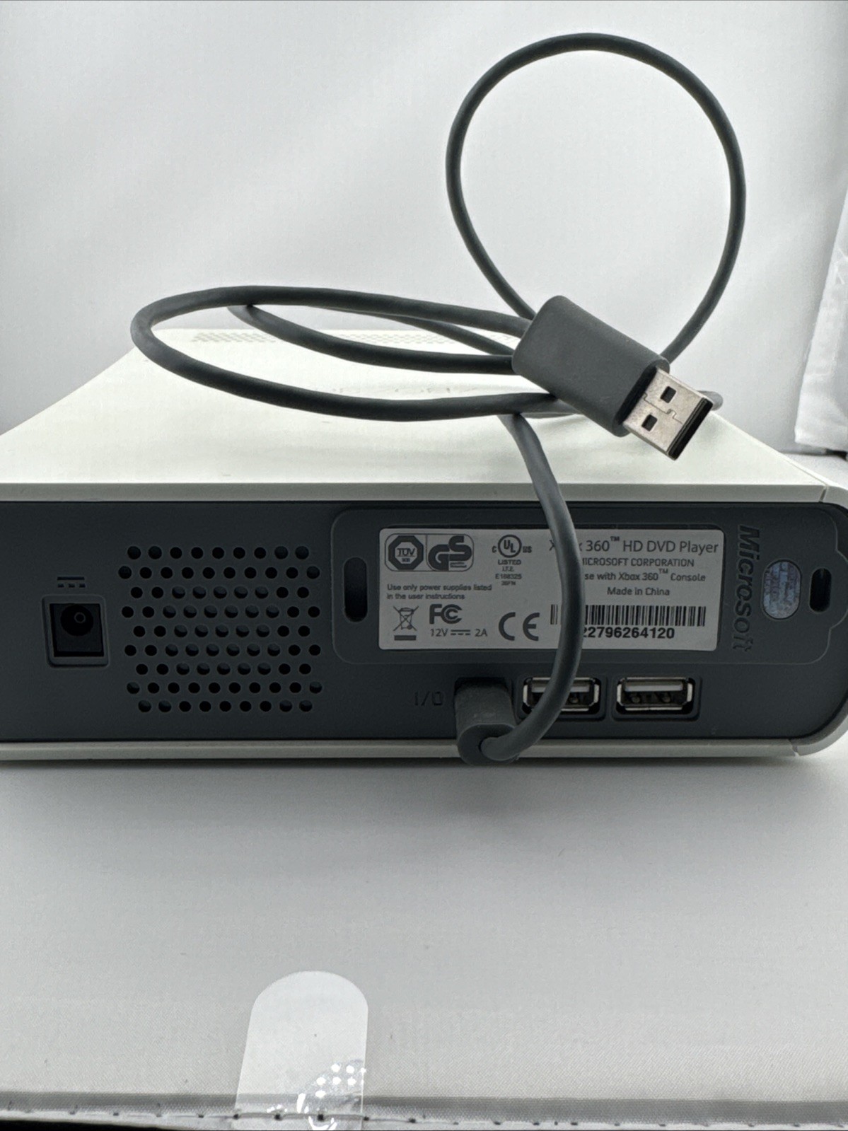 Microsoft Xbox 360 HD DVD/CD player, With USB Cord Untested/no power chord.