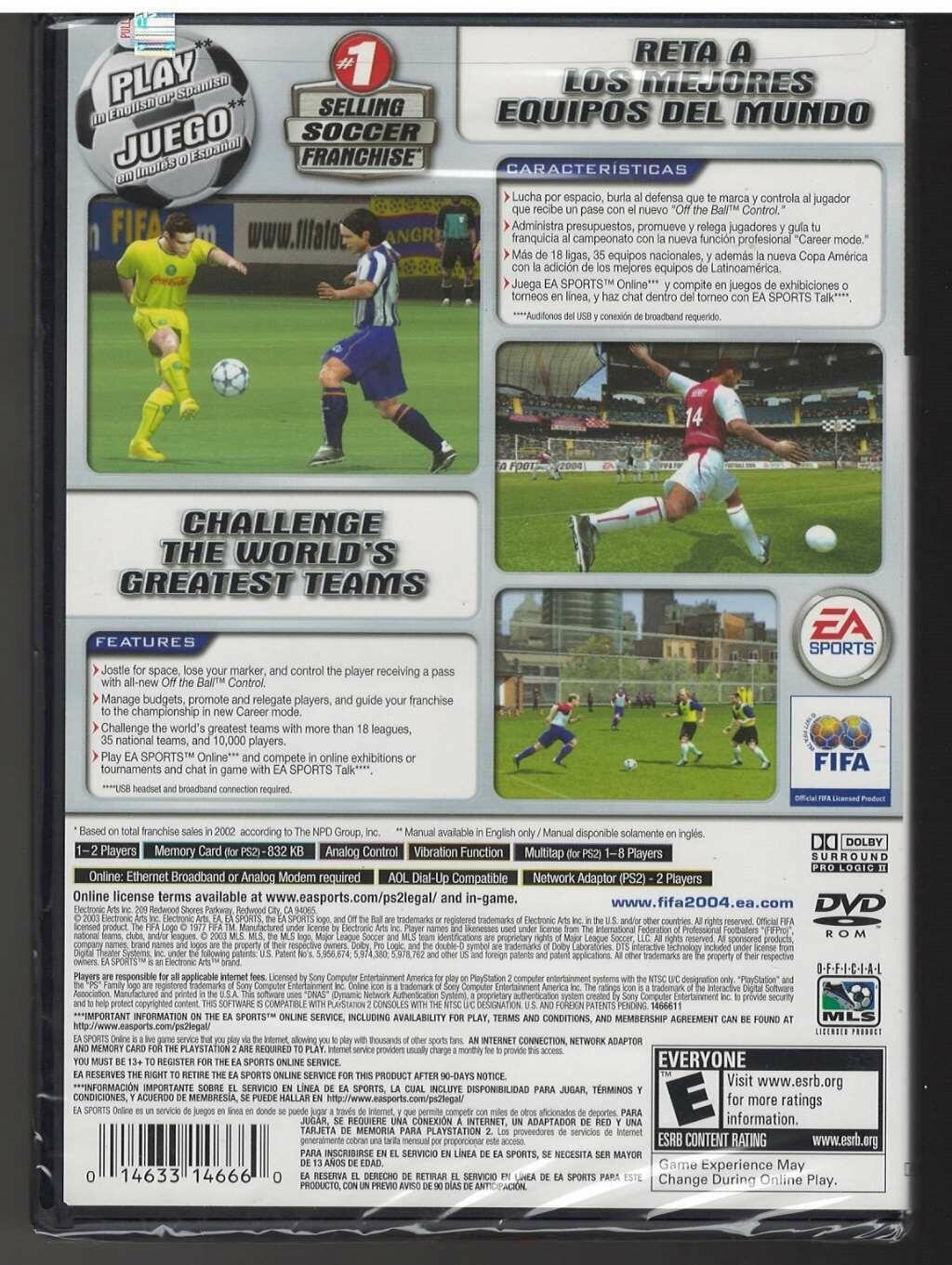 FIFA Soccer 2004 PS2 (Brand New Factory Sealed US Version) Playstation 2
