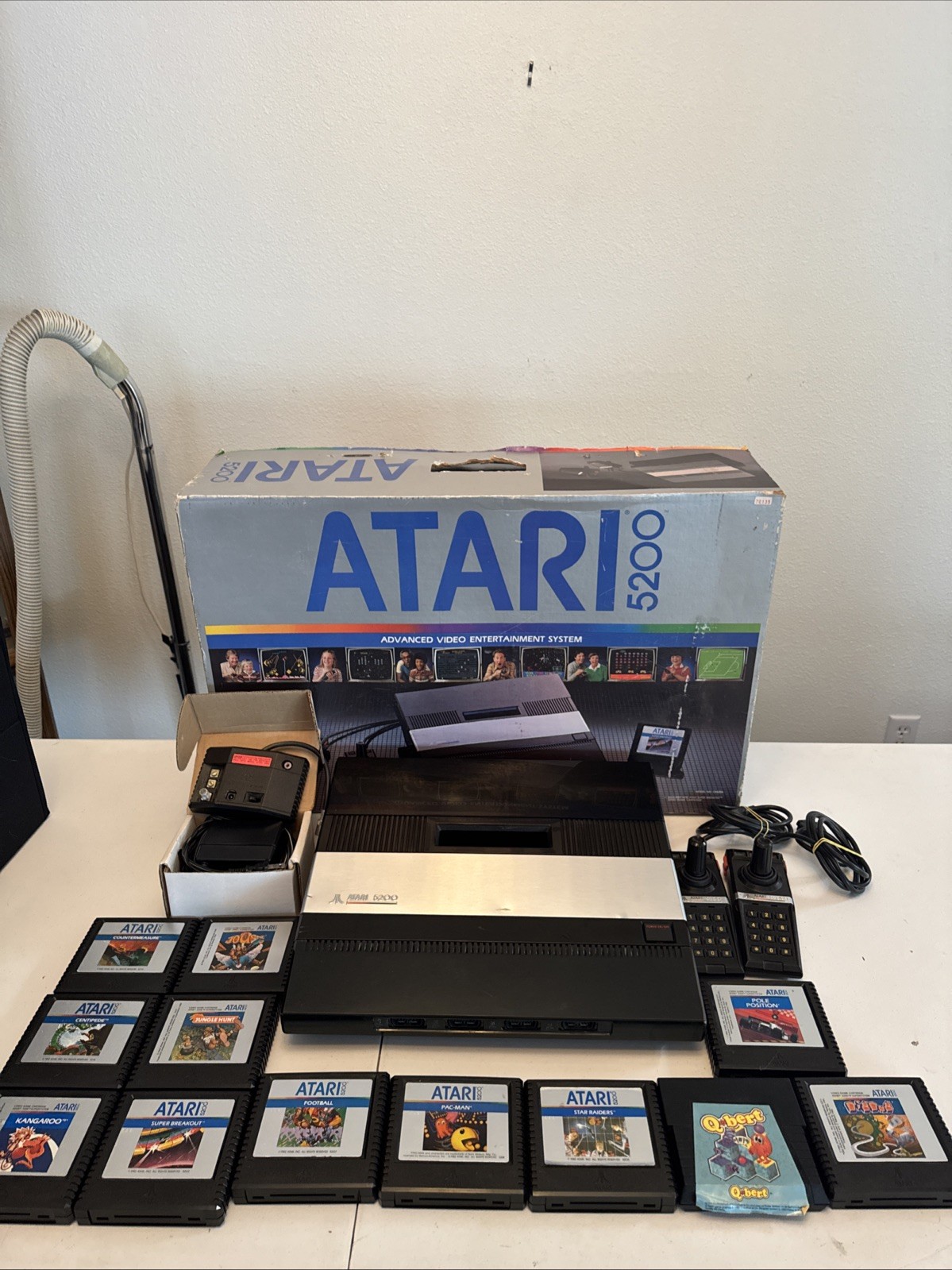 Atari 5200 Console 4-Port Bundle w/12 Games Power Cable Switch Box 2 Controllers