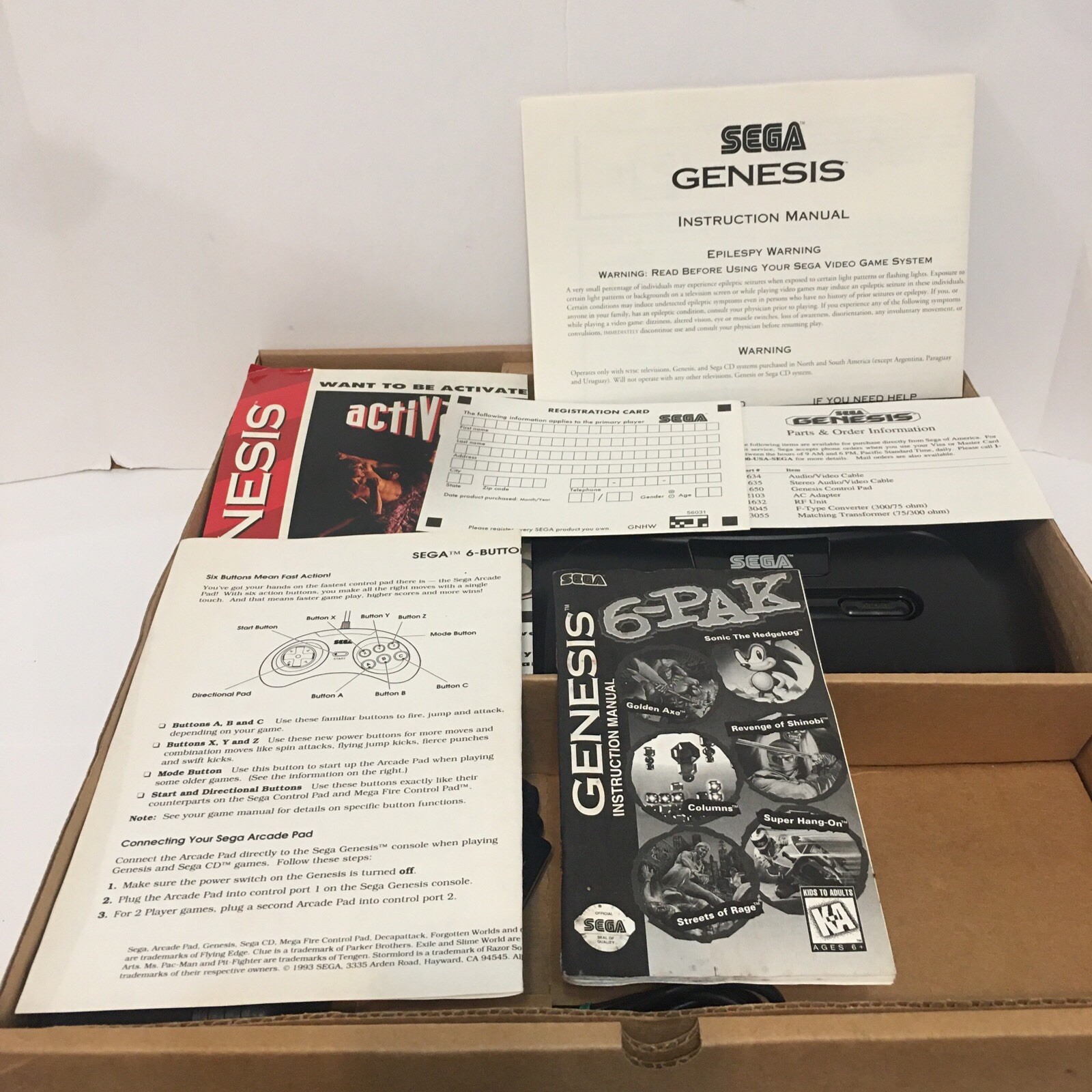 Sega Genesis Model 2 Console Complete in Box 6 Pak System CIB