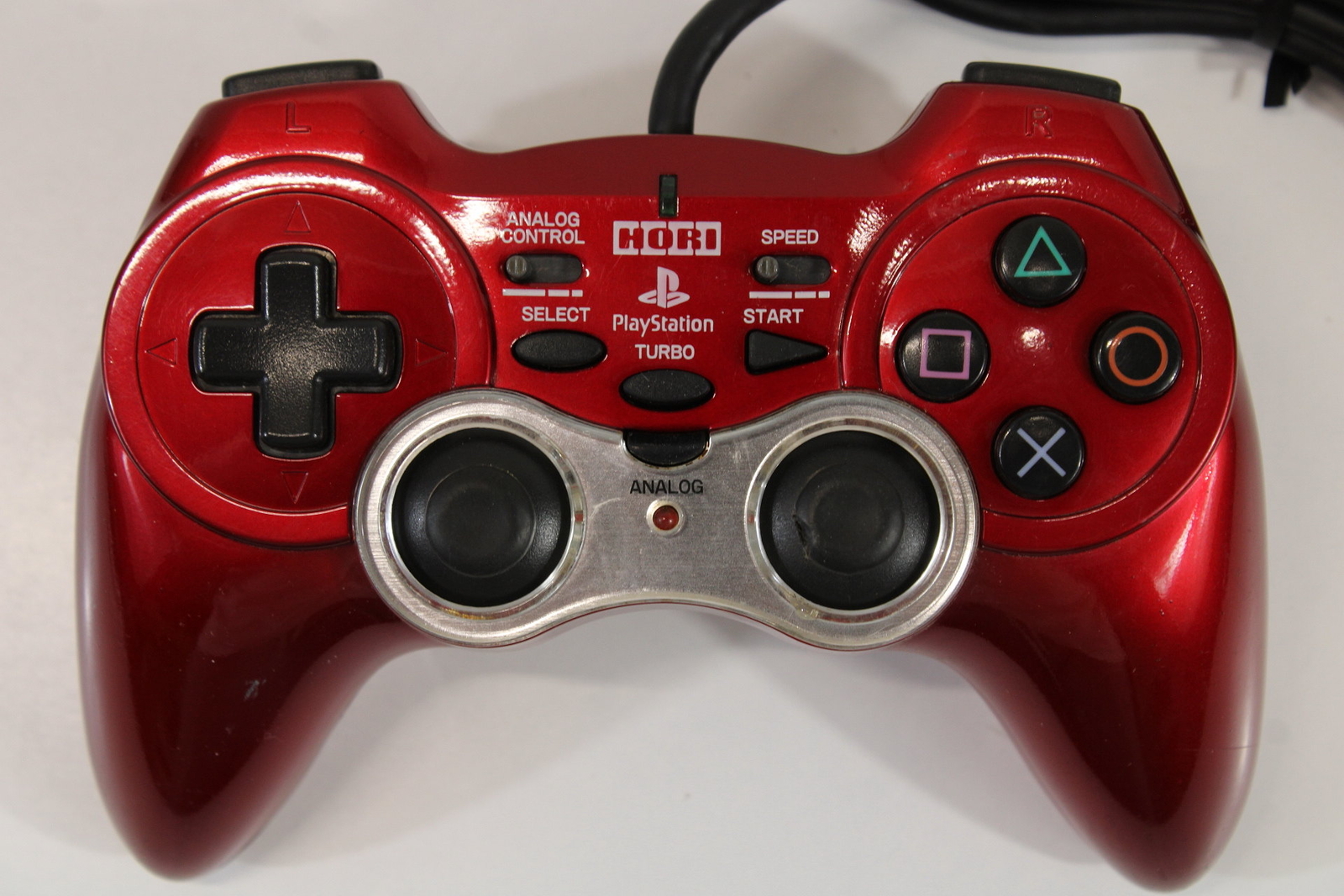 Hori Analog Sindou Pad 2 Turbo Controller Red Cos. Wear PlayStation 1 2 PS1 PS2