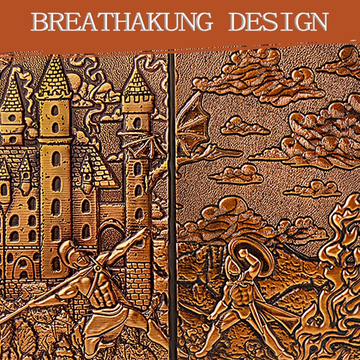 DND Dungeon Master Screen 3D Faux Leather,4 Panel Game Master with Pockets DM…