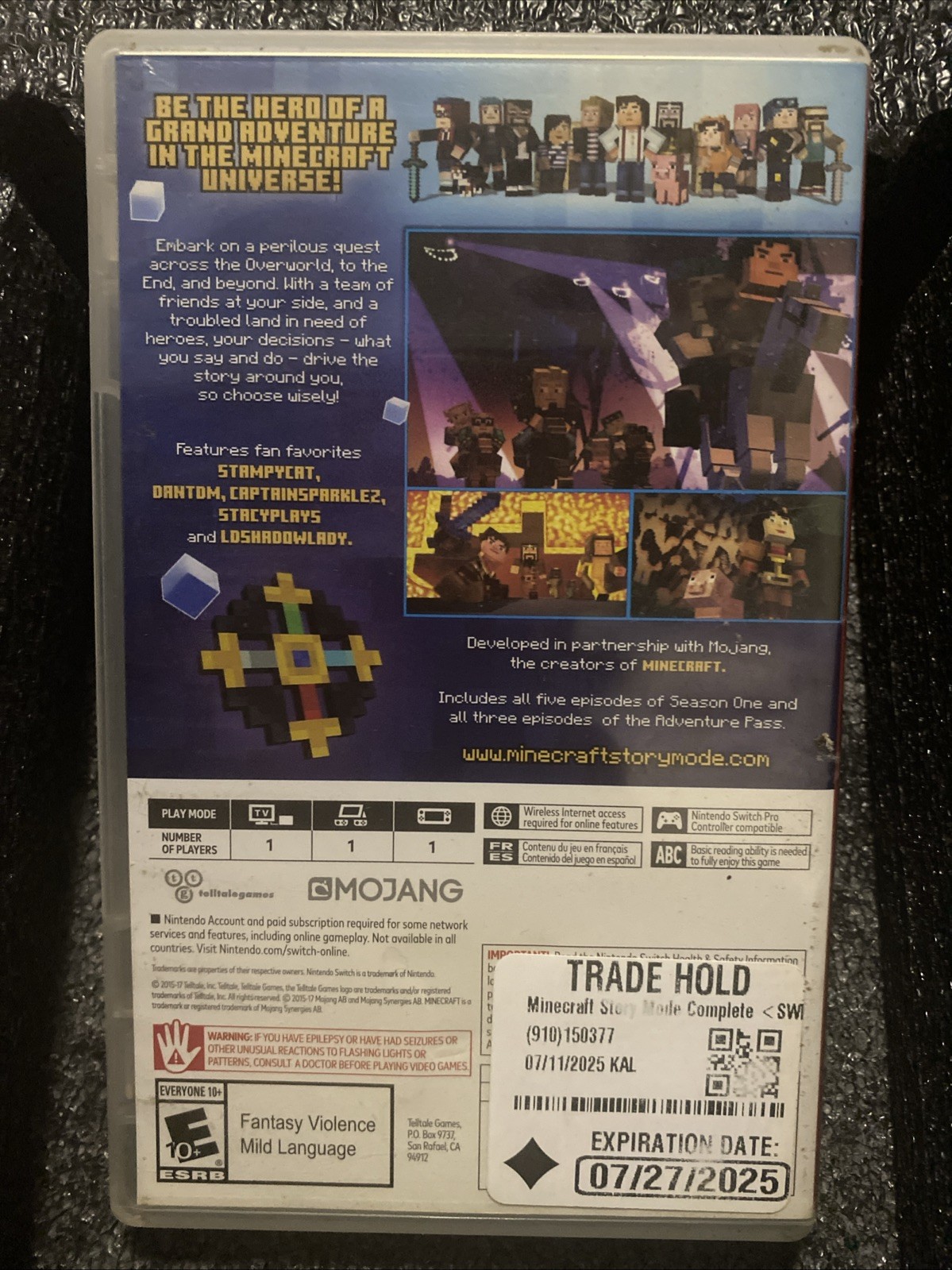 Minecraft: Story Mode – The Complete Adventure (Nintendo Switch, 2017)