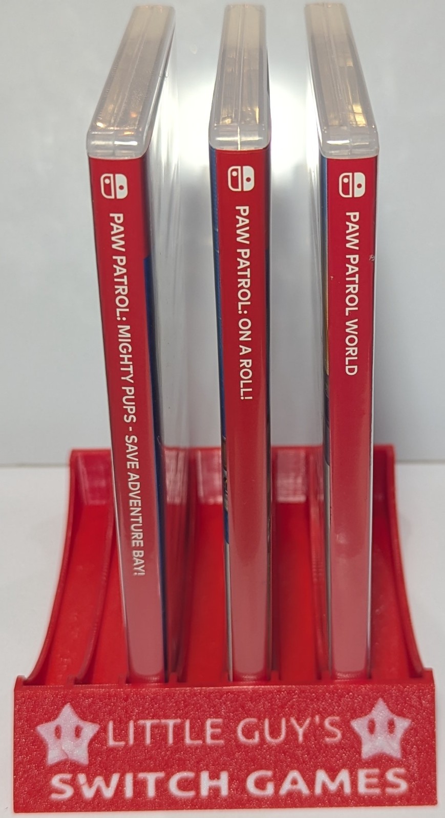 Nintendo Switch Game Case Holder / Stand – Custom Text on Swappable Face Plate