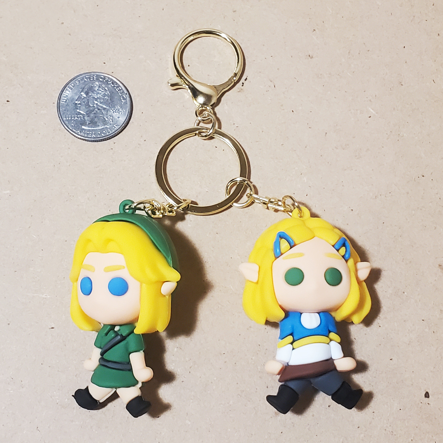 Link and Zelda mini figures keychain backpack clip accessory pendants BOTW TOTK