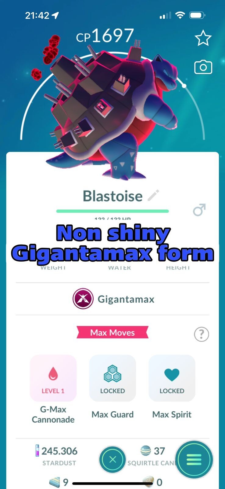 Pokémon Go Non Shiny Blastoise Giga max – Trade 20k stardust
