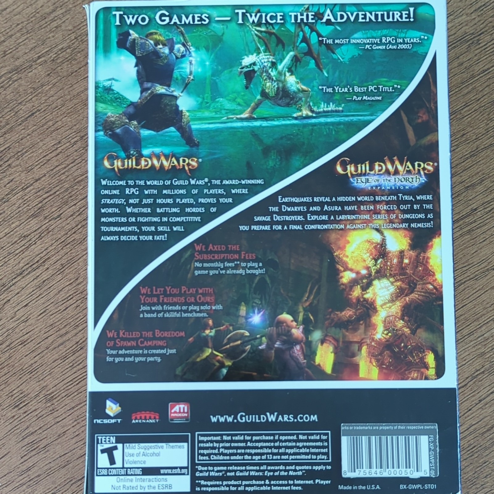 NCsoft Guild Wars Platinum Edition PC T-Teen Role Playing Online Expansion NTSC