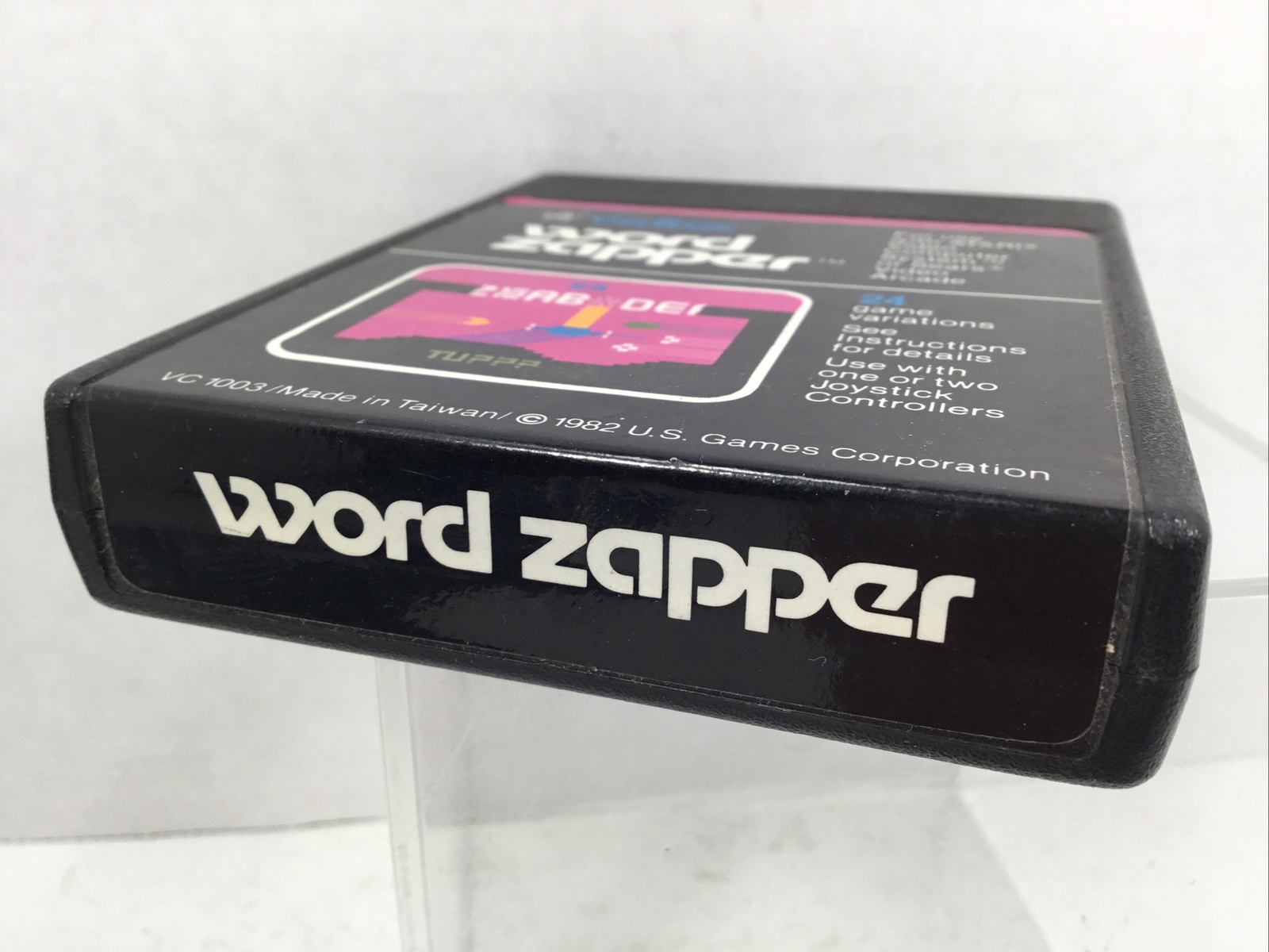 Atari 2600 Word Zapper Game Cartridge Cleaned & Tested Vidtec US Games Corp