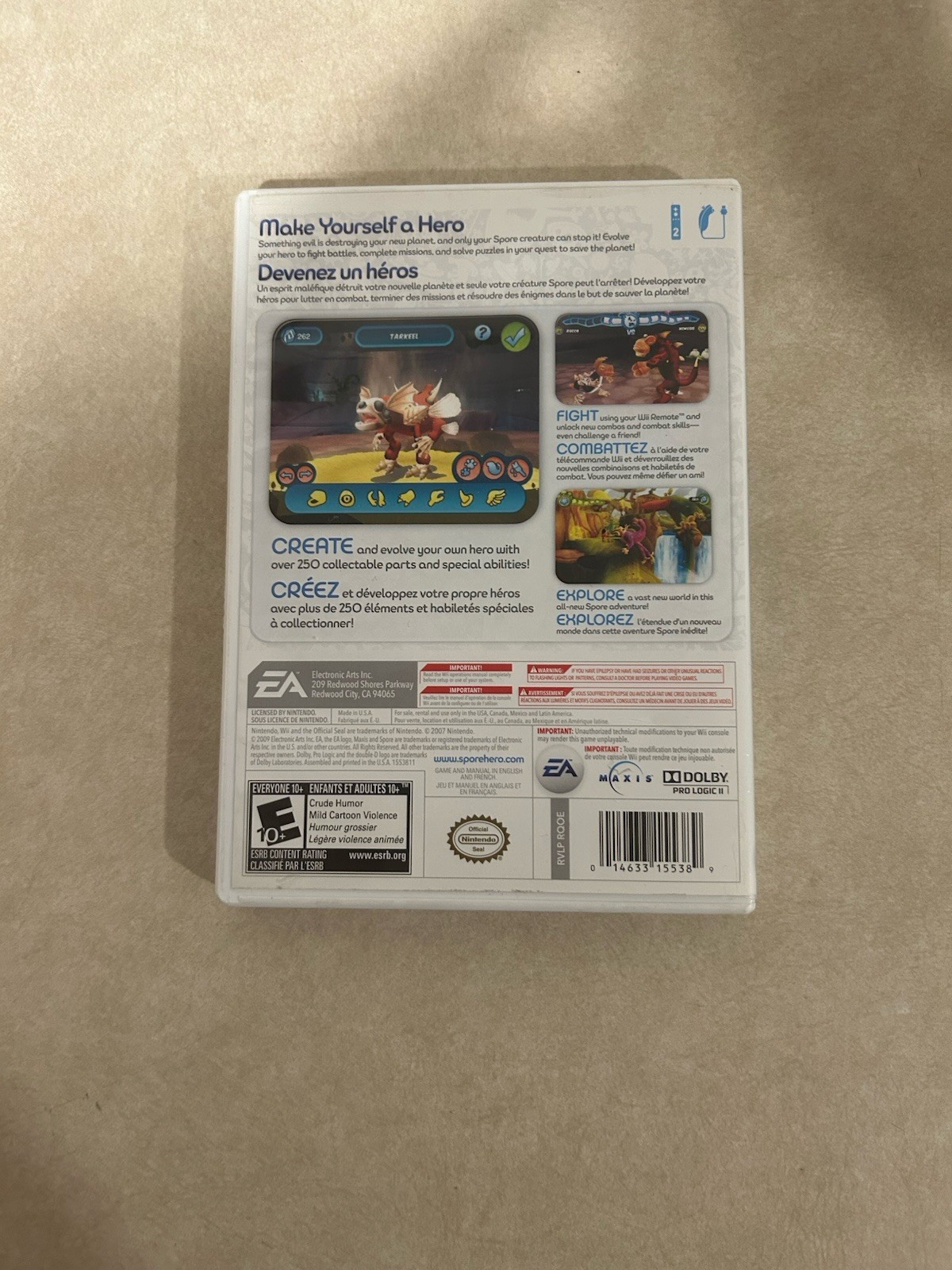 Spore Hero (Nintendo Wii, 2009) Complete with Manual and Tested Working