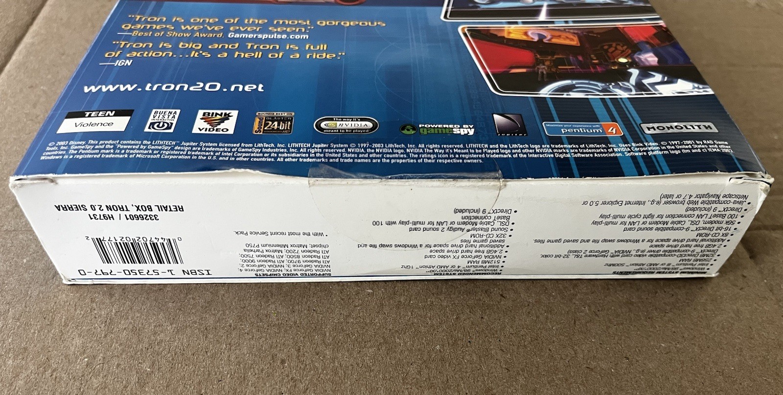 BIG BOX Tron 2.0 (PC, 2003) PC CD-ROM Game 2003