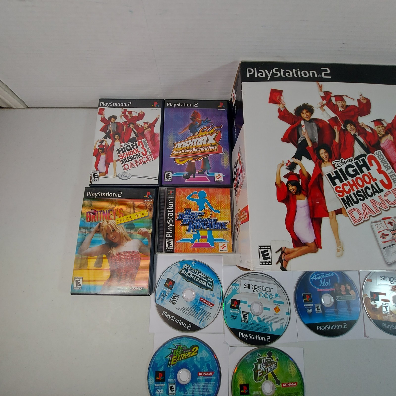 Playstation 2 PS2 Dance Mat & 10 Games Tested & Working READ DDR Revolution Pad