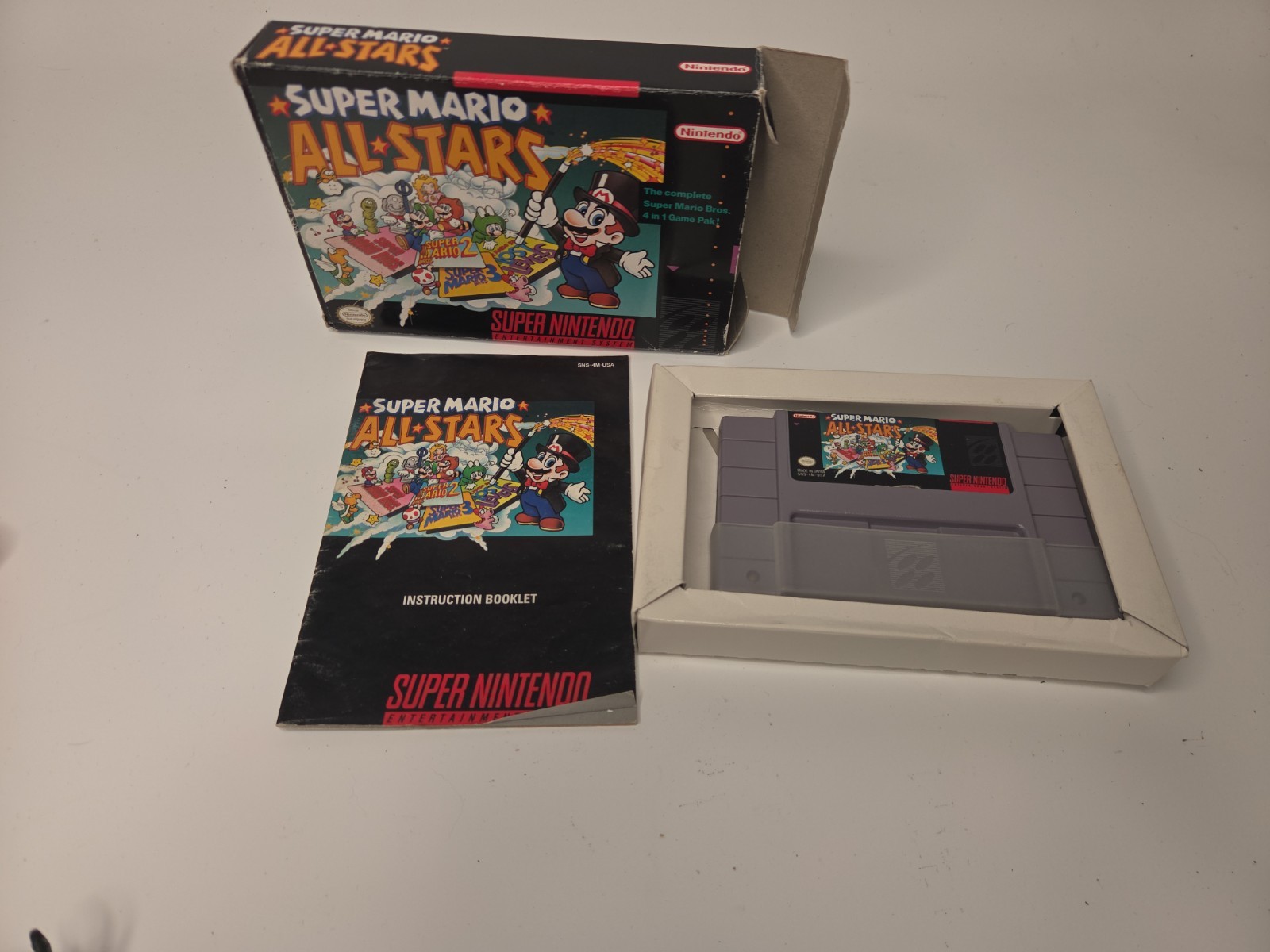 Super Mario All-Stars (Super Nintendo SNES) CIB Complete in Box Manual TESTED