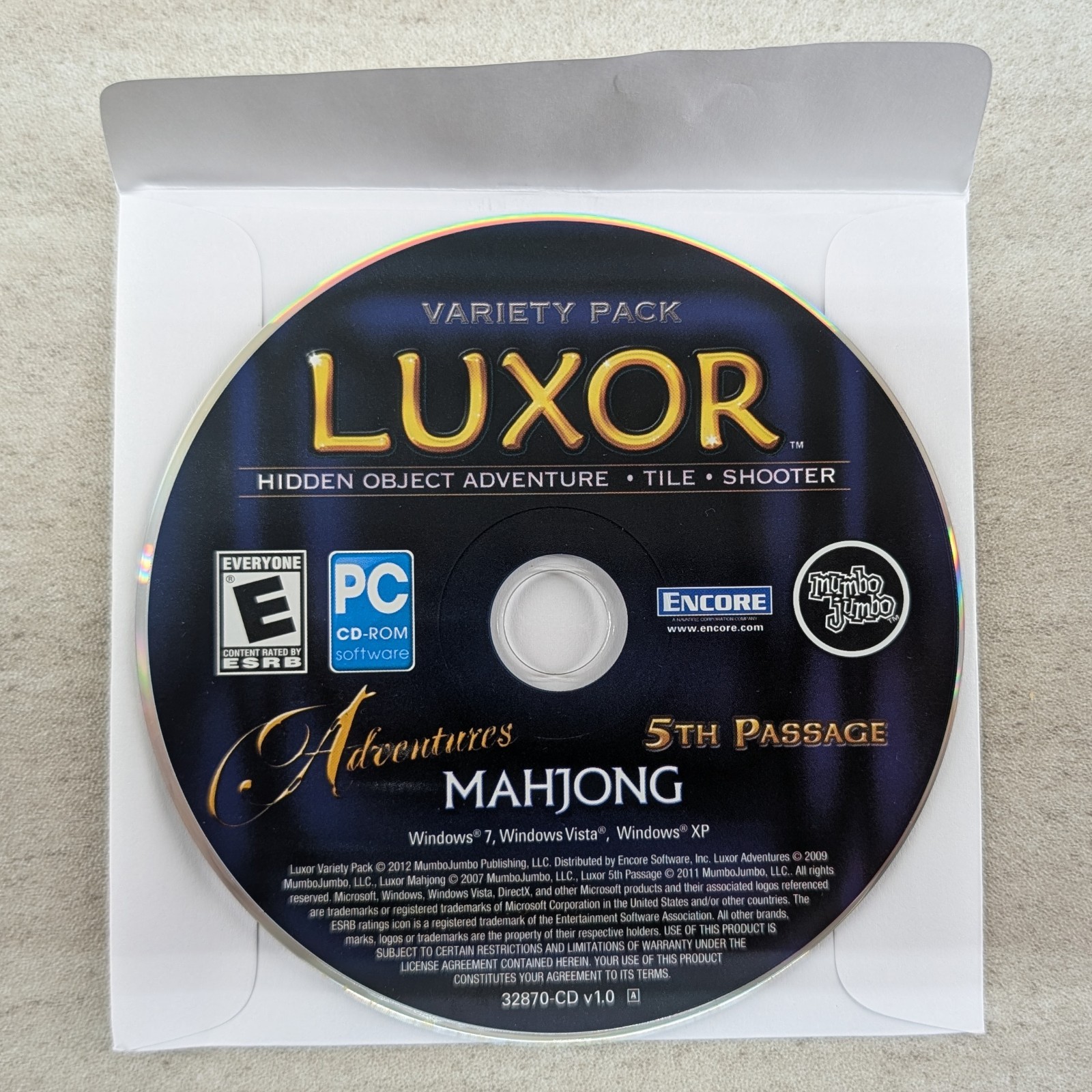 6 x PC Puzzle Games Bejeweled 2 Luxor 5th Passage Cubis 2 Match 3 Adventure Bund