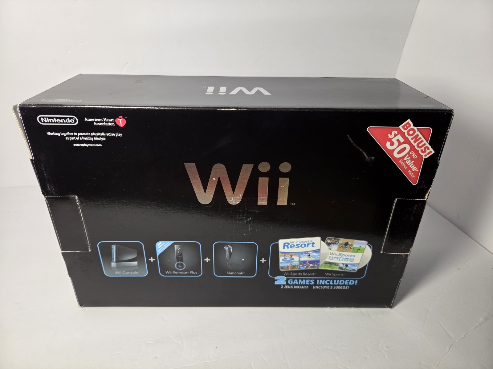 Nintendo Wii, Wii Sports, Resort And 4 Games, Black Console System Bundle