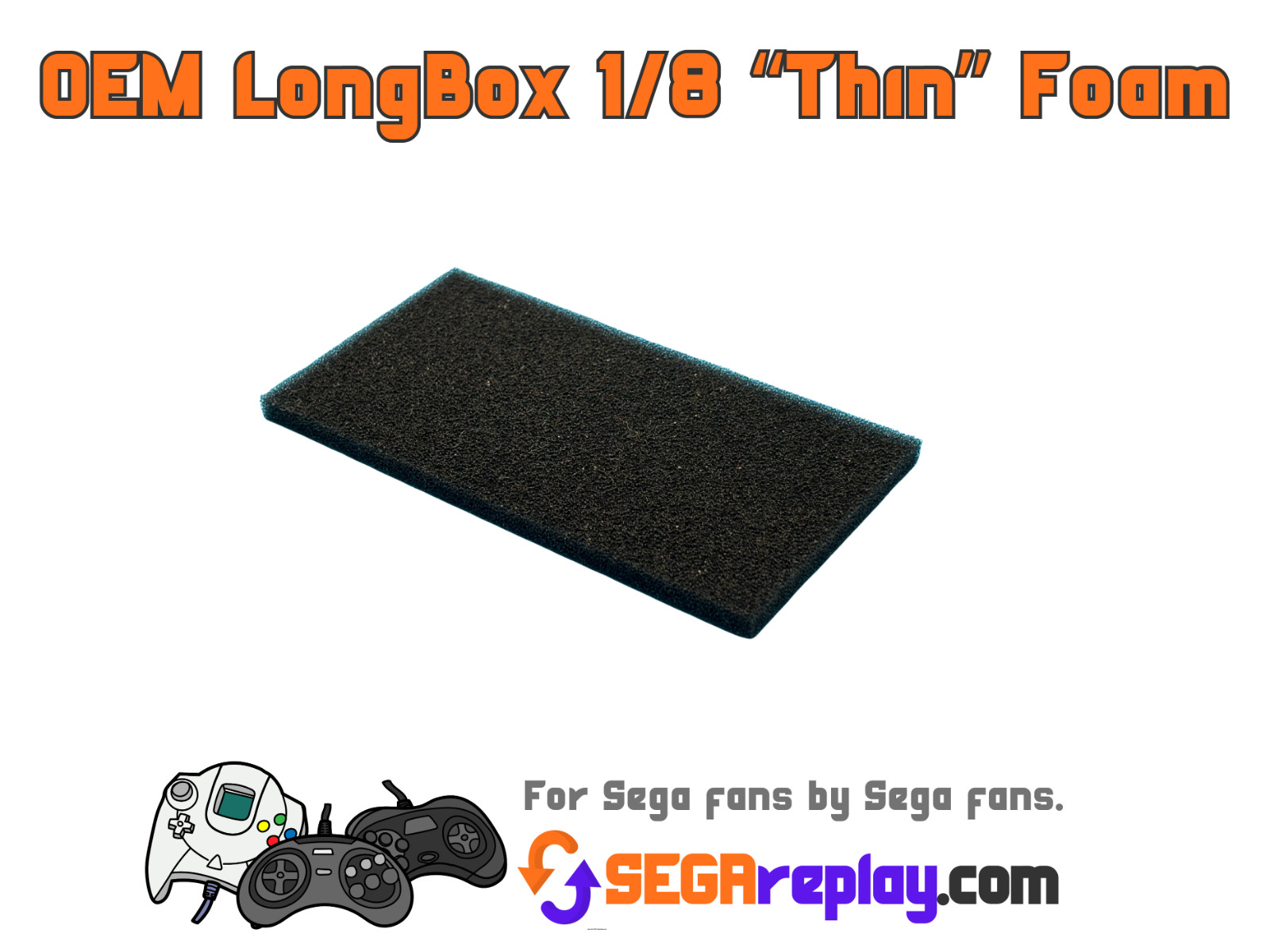 Long Box OEM Foam Inserts, 1/8 inch, Sega Saturn, Sega CD, PS1, NEW, US SELLER!