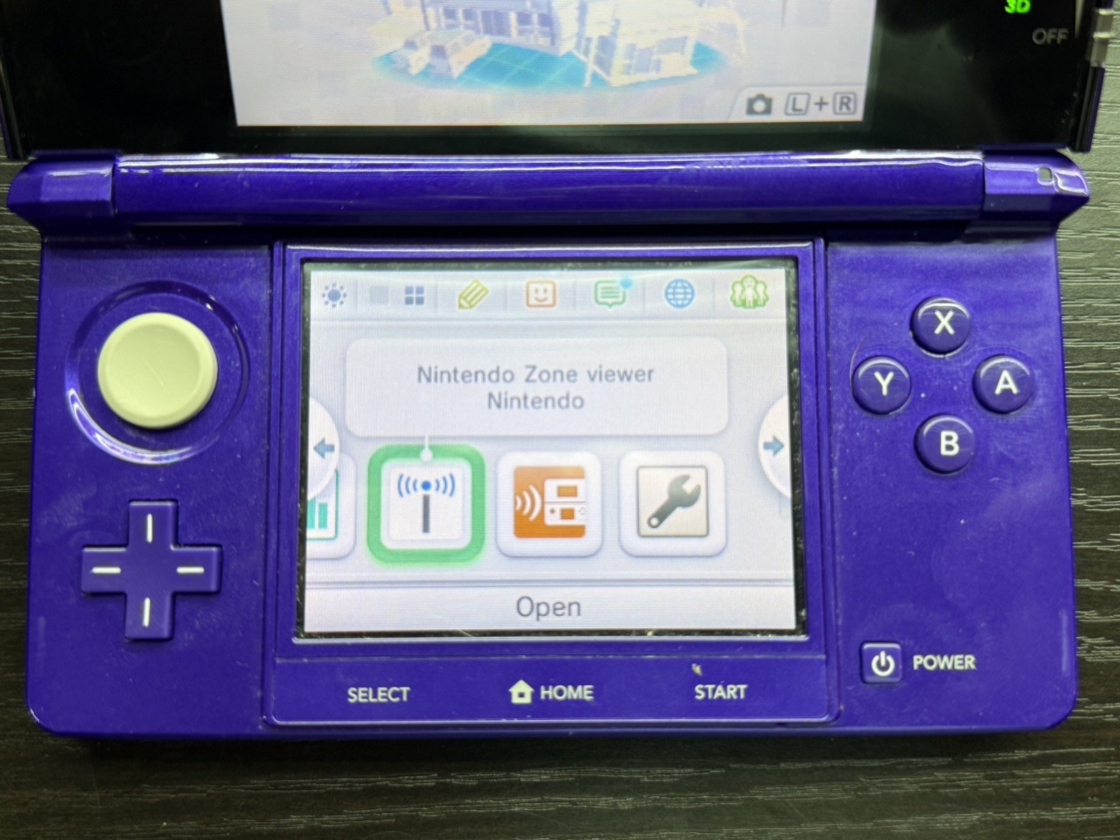 Nintendo 3DS Midnight Purple Handheld Console System Docking + Tested + 11 Games