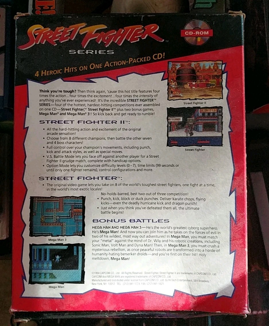 Rare Street Fighter Series Big Box CD Rom Megaman 1 & 3 Collectable