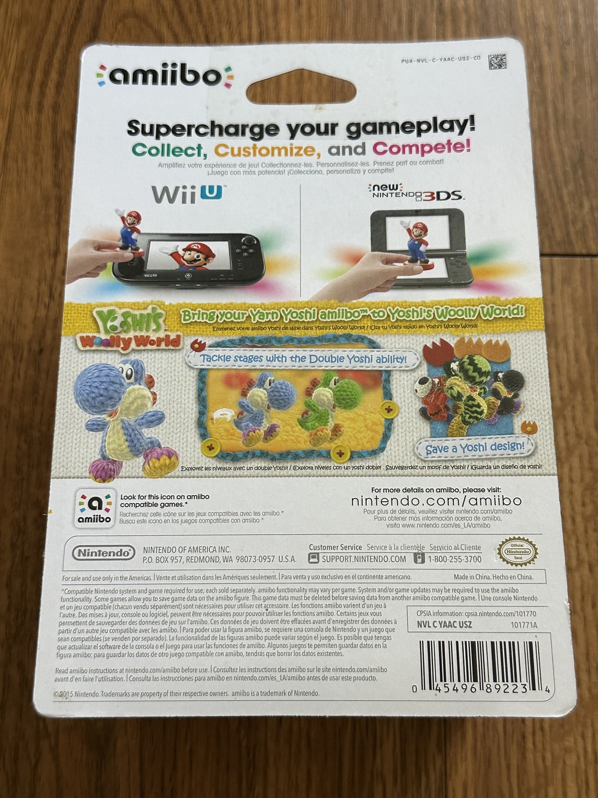 Nintendo Amiibo Yarn Yoshi Light Blue (Yoshi’s Wooly World) CIB! Authentic!