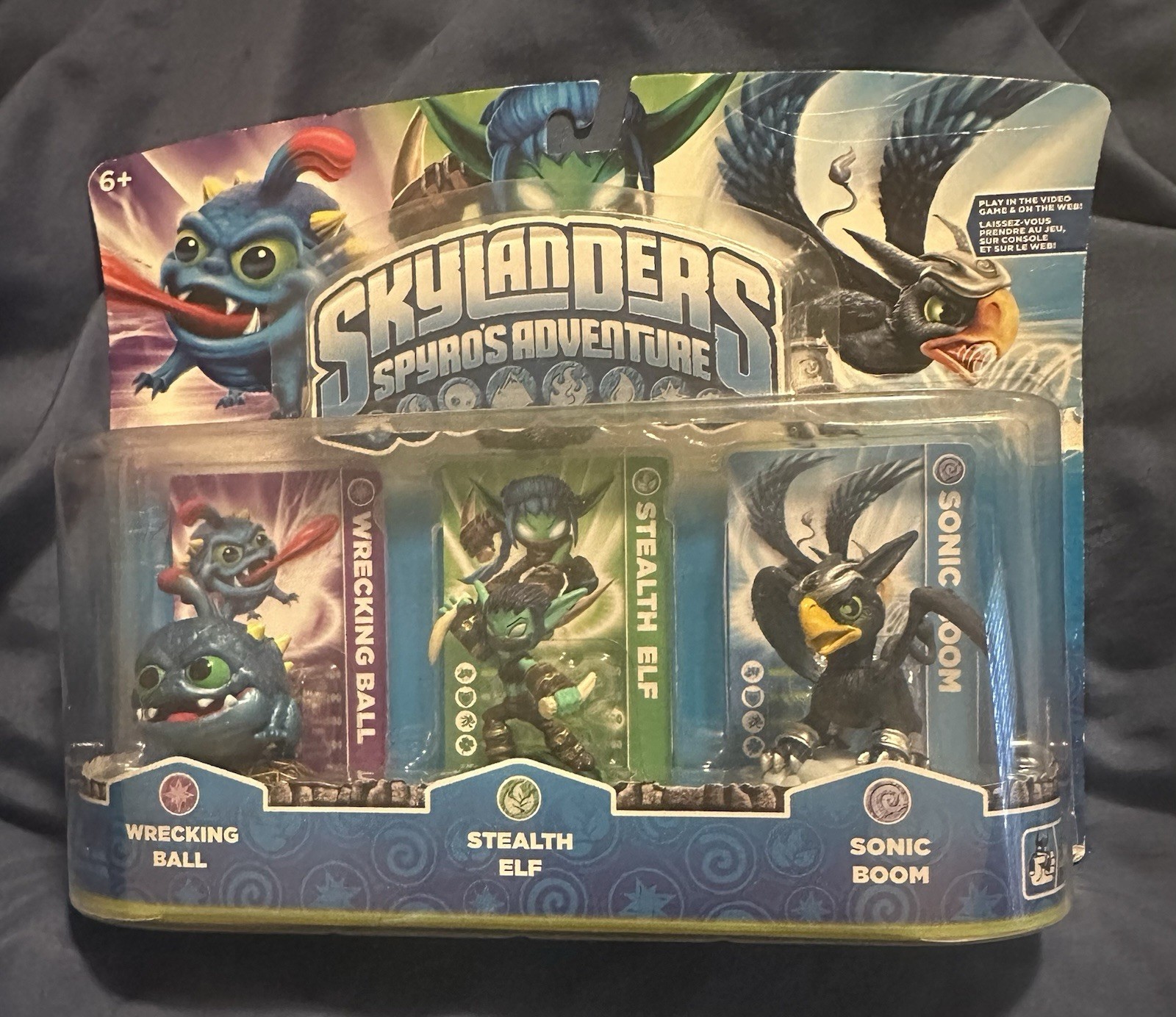 2011 Skylanders 3-Pack Wrecking Ball Stealth Elf Sonic Boom Figures Spyros NEW