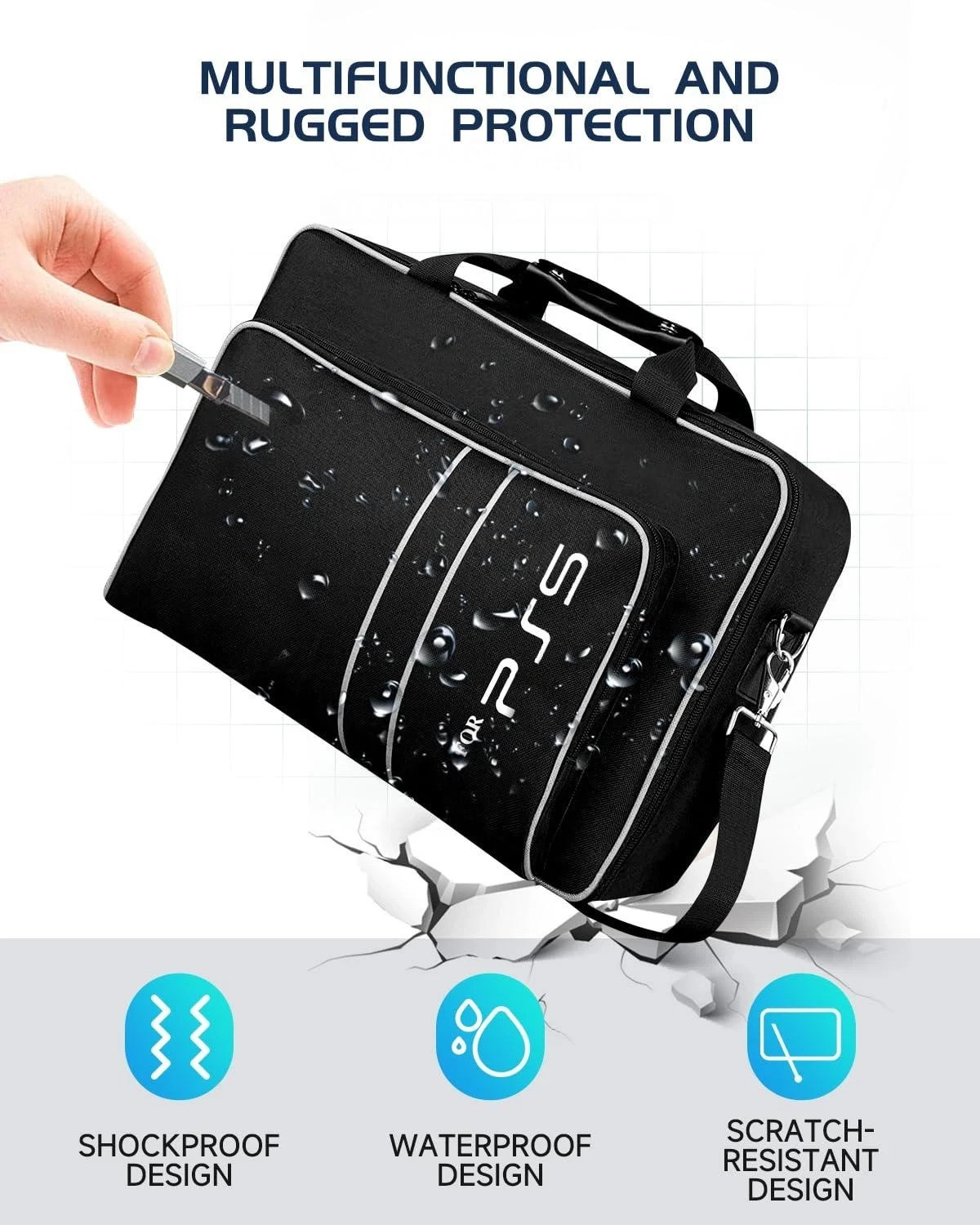 Ps5 Travel Case, Protective Bag for Console, Controllers, Games & Headset