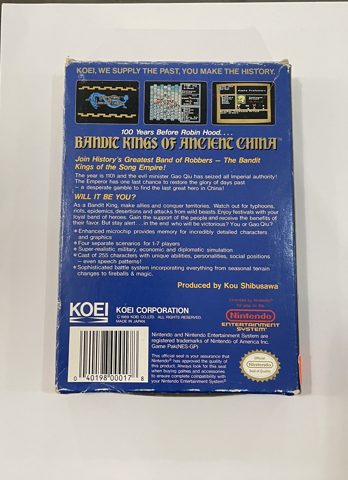 Bandit Kings of Ancient China (Nintendo Entertainment System, 1991)