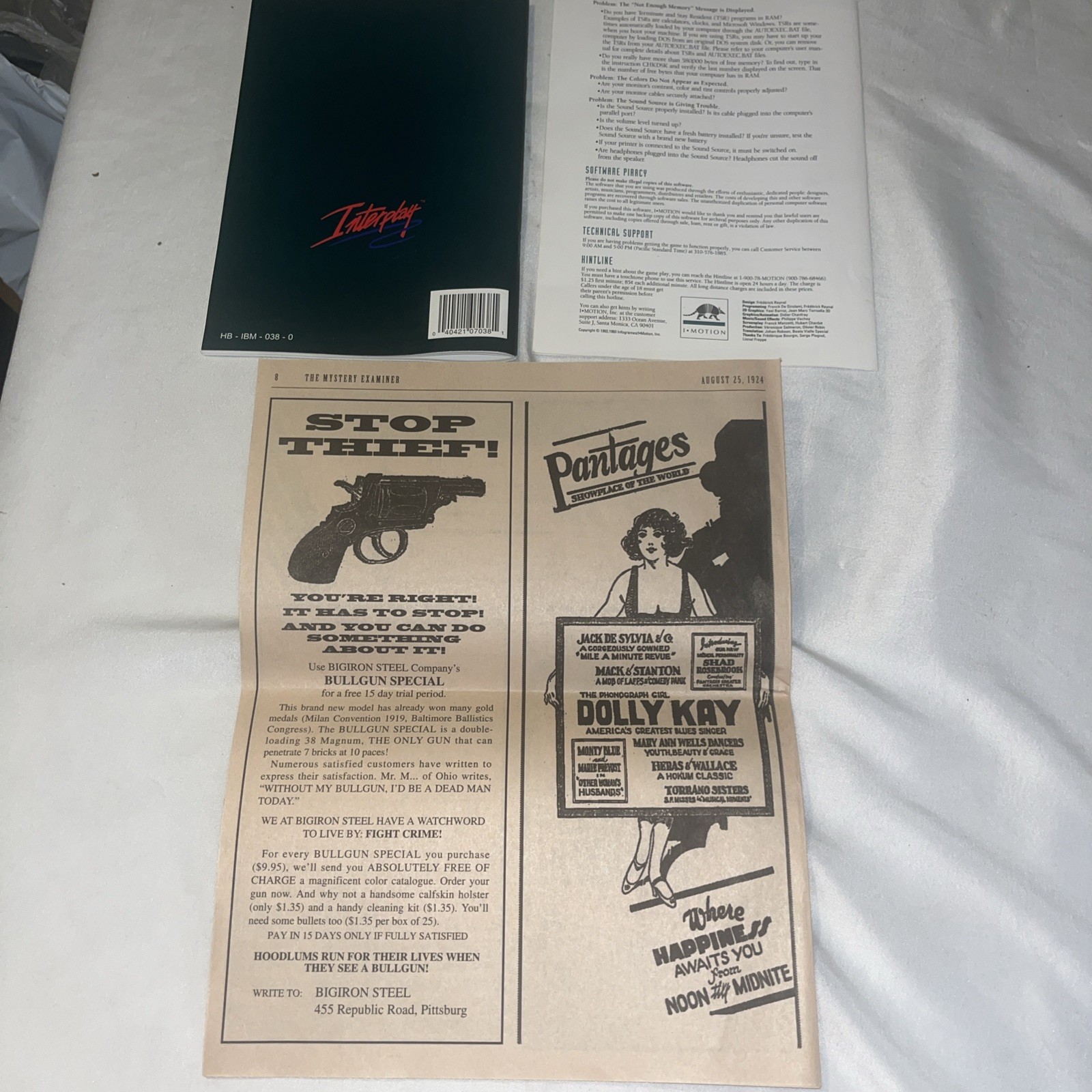 Alone in the Dark (PC, 1993) Big Box Completely 4 3.5” Disks Tested