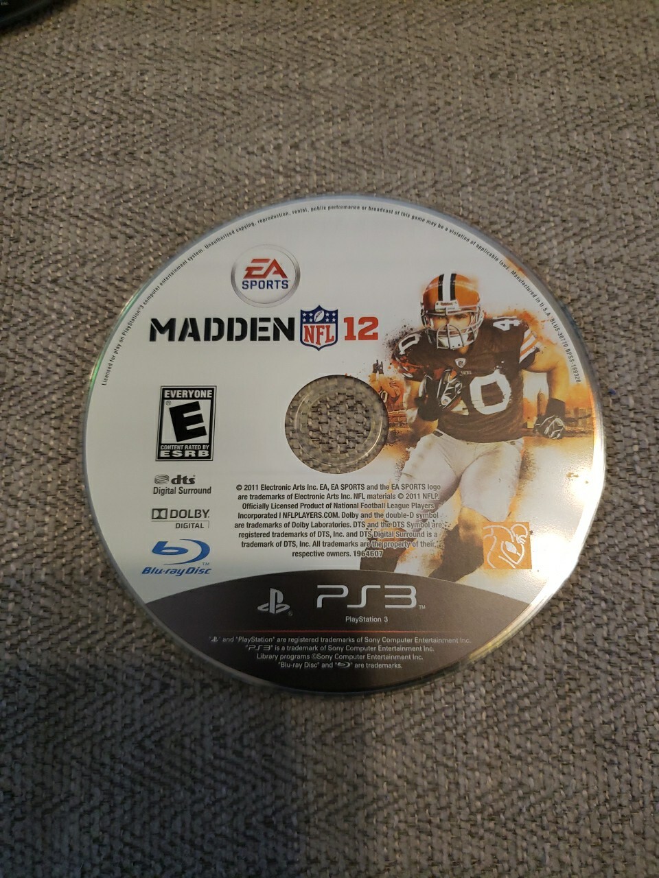 Madden NFL 12 (Sony PlayStation 3, 2011) DISC ONLY, NO USPS TRACKING