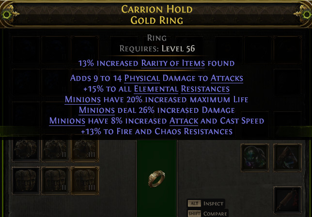 Minion Gold Ring Path of Exile 2 Return of the Ancients League POE 2