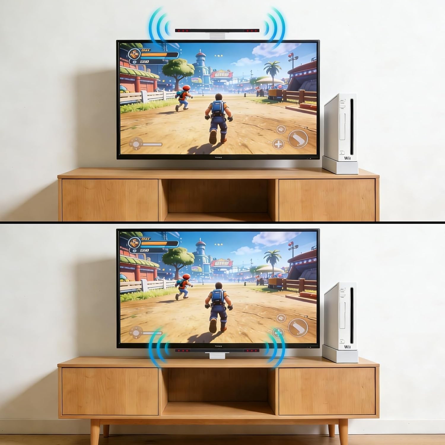 Wii Sensor Bar & HDMI Converter Adapter with HDMI Cable for Nintendo Wii