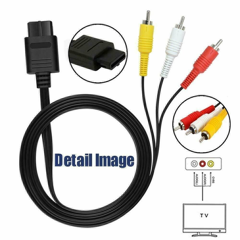 FOR NINTENDO 64 N64 AV AUDIO VIDEO A/V CABLE CORD WIRE TV GAME HTE CABLE 6ft New